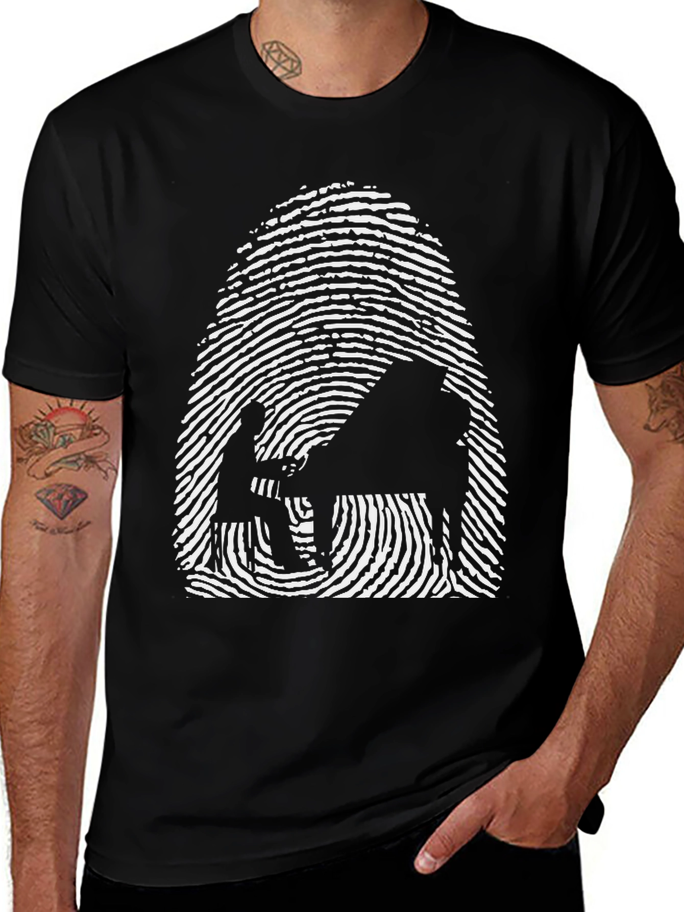 Variant 12 of Piano Fingerprint T-Shirt - Unique Music Lover Tee