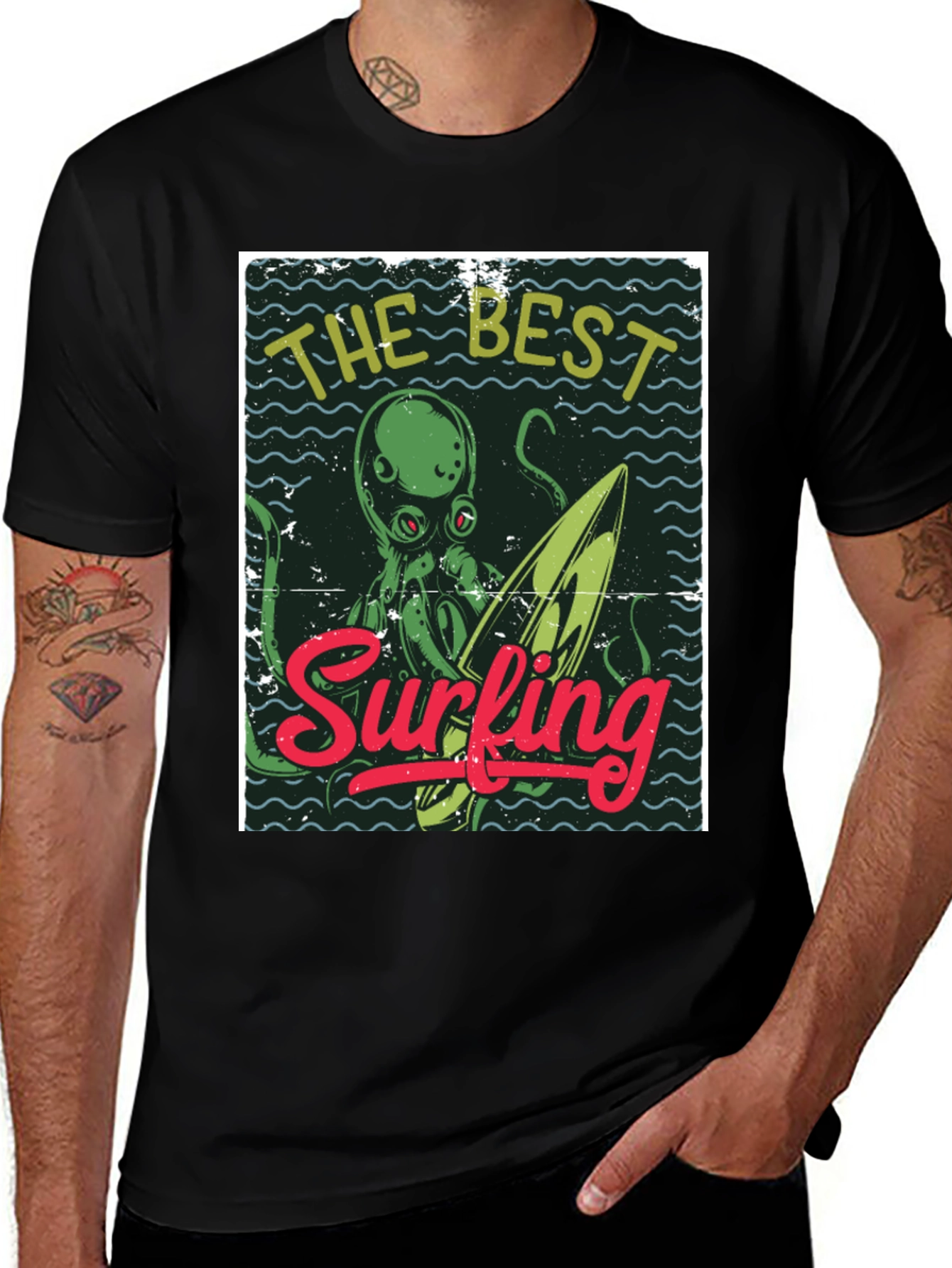 Variant 30 of The Best Surfing Octopus Graphic T-Shirt