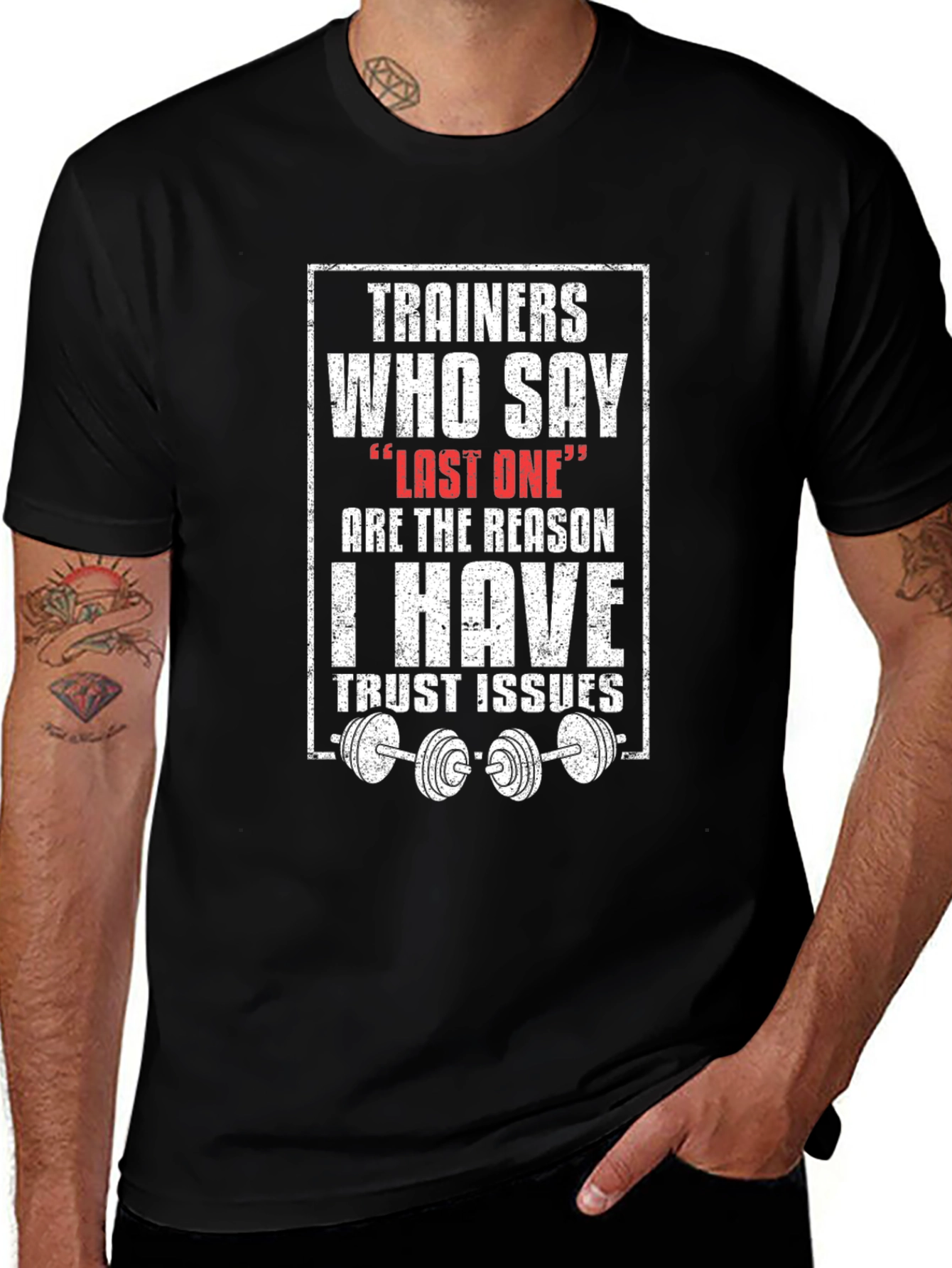 Trainers Trust Issues T-Shirt - Funny Gym Workout Tee