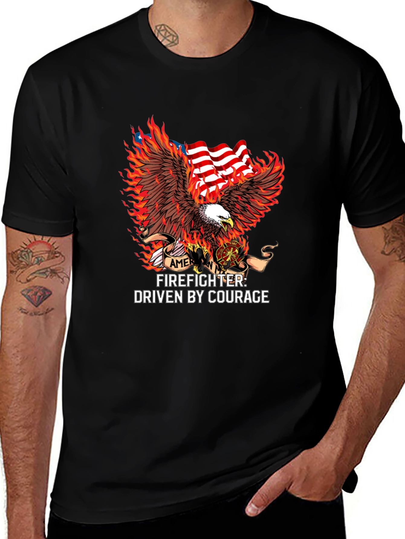 Variant 8 of American Firefighter Driven By Courage Graphic T-Shirt