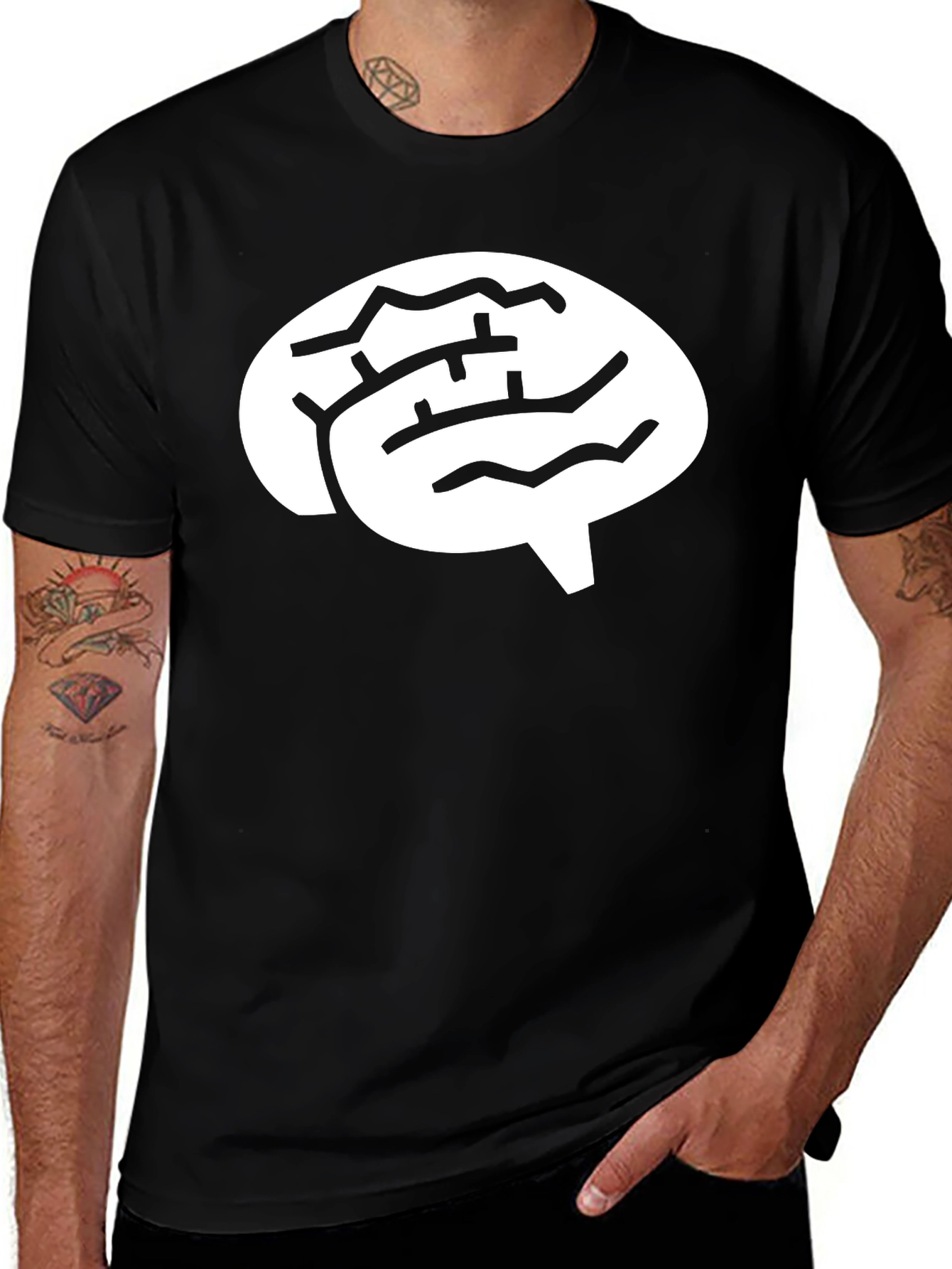Variant 11 of Brain Graphic Black T-Shirt - Unisex Design