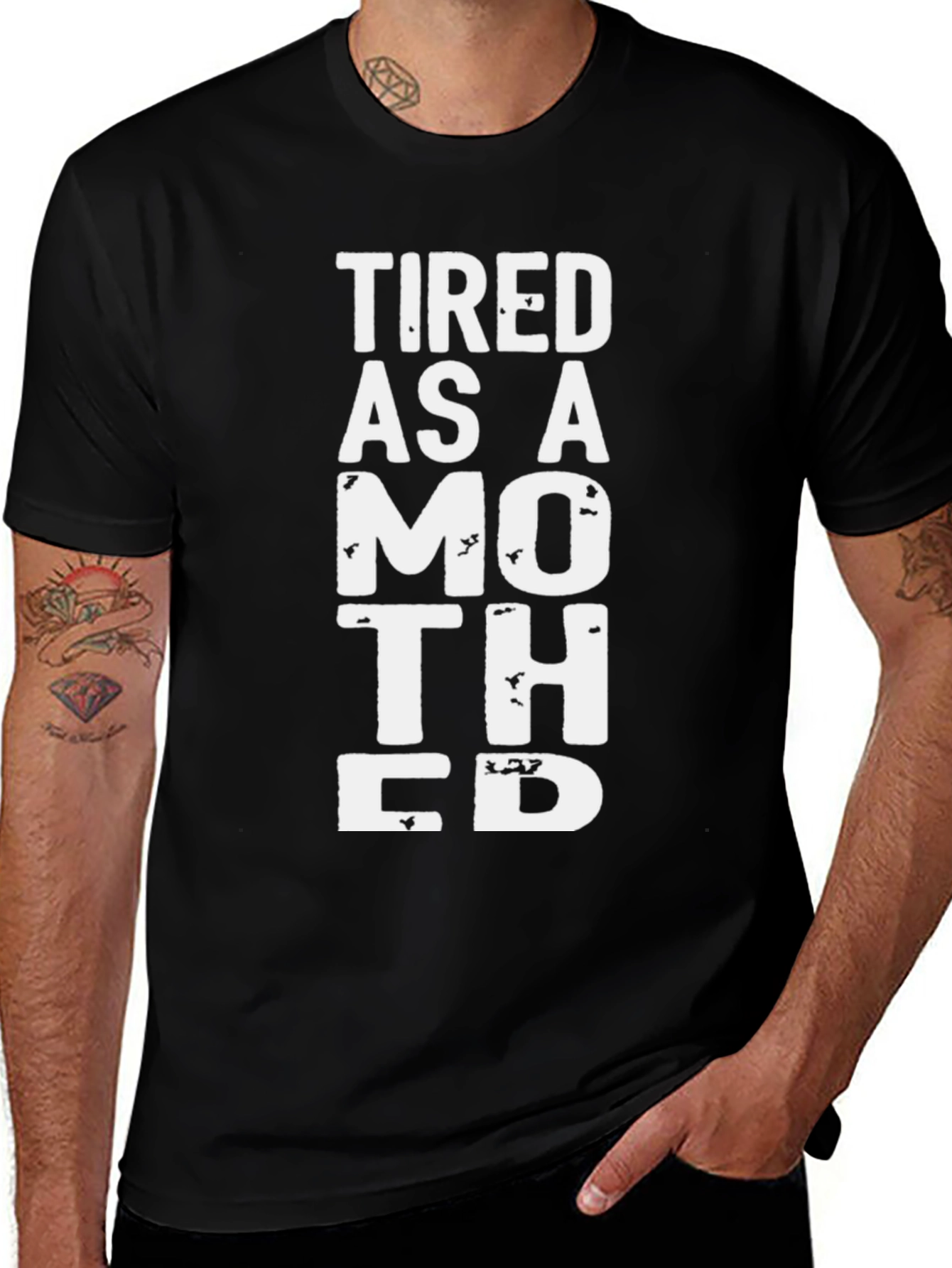 Variant 11 of Tired As A Mother Black Graphic Tee
