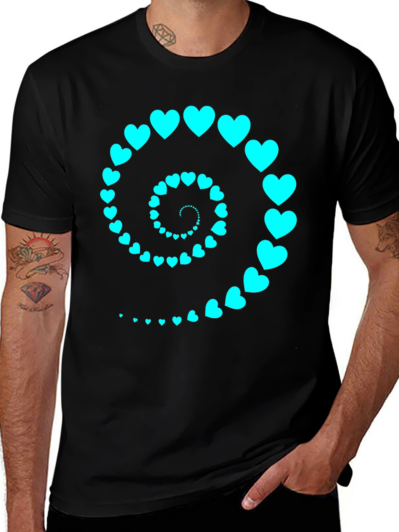 Heart Spiral Graphic T-Shirt