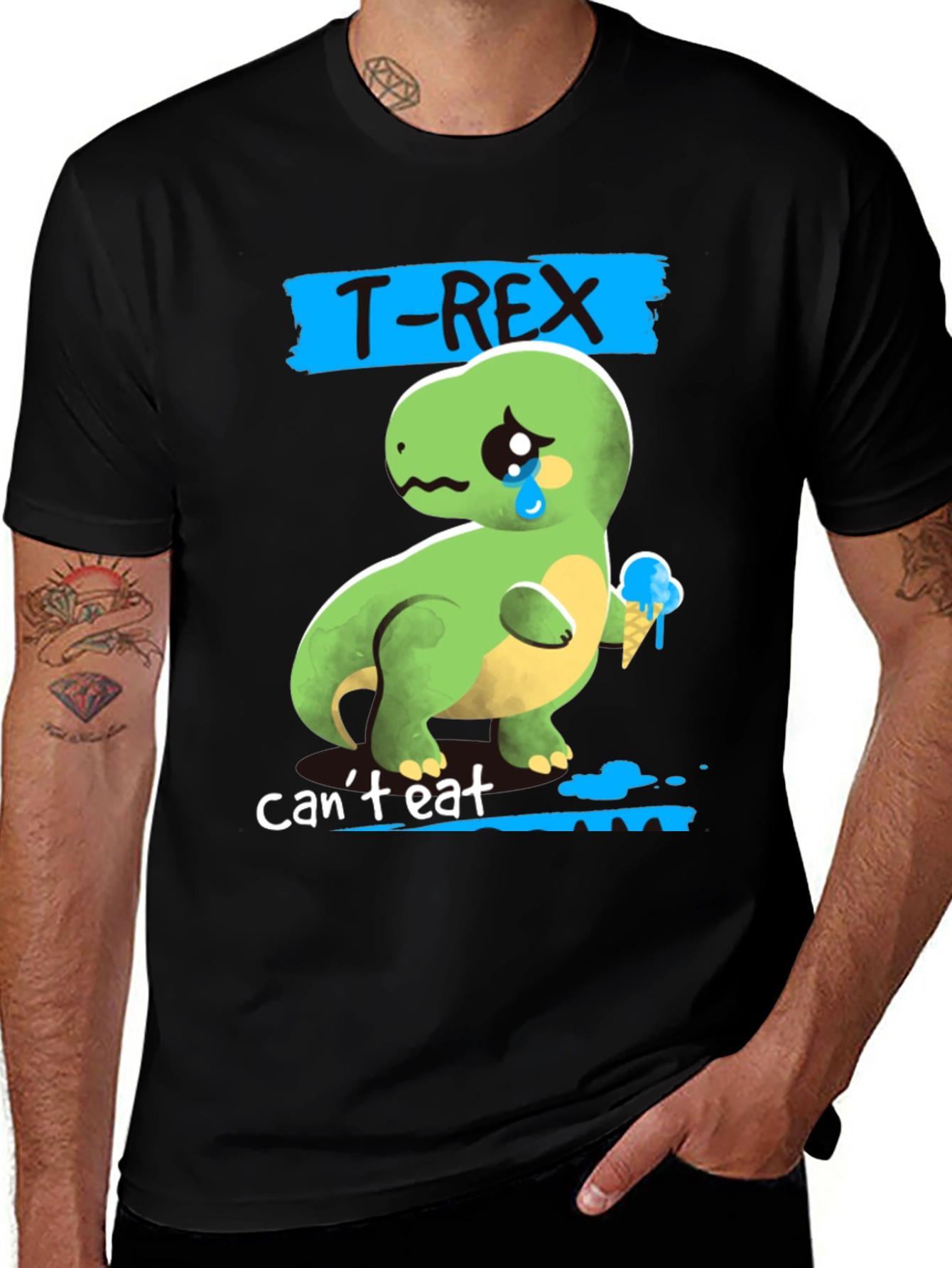 Variant 20 of Sad T-Rex Ice Cream Men's Graphic T-Shirt