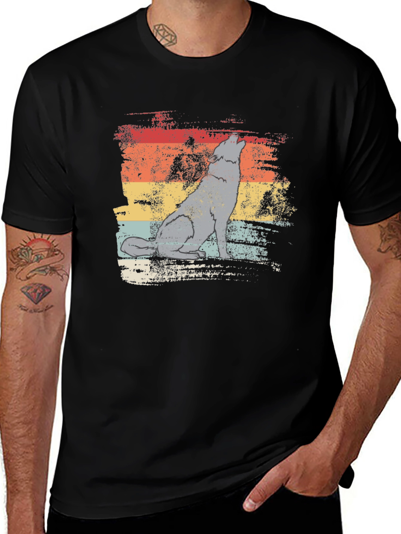 Vintage Wolf Graphic T-Shirt - Retro Style