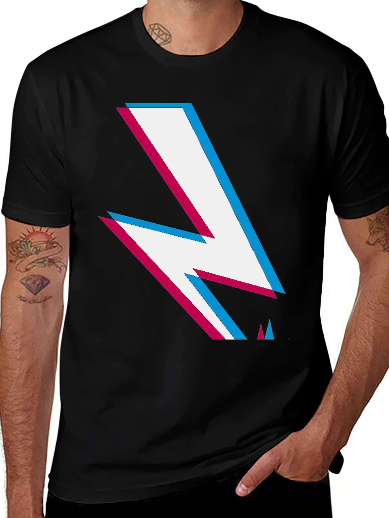 Variant 26 of Retro Lightning Bolt Graphic Tee
