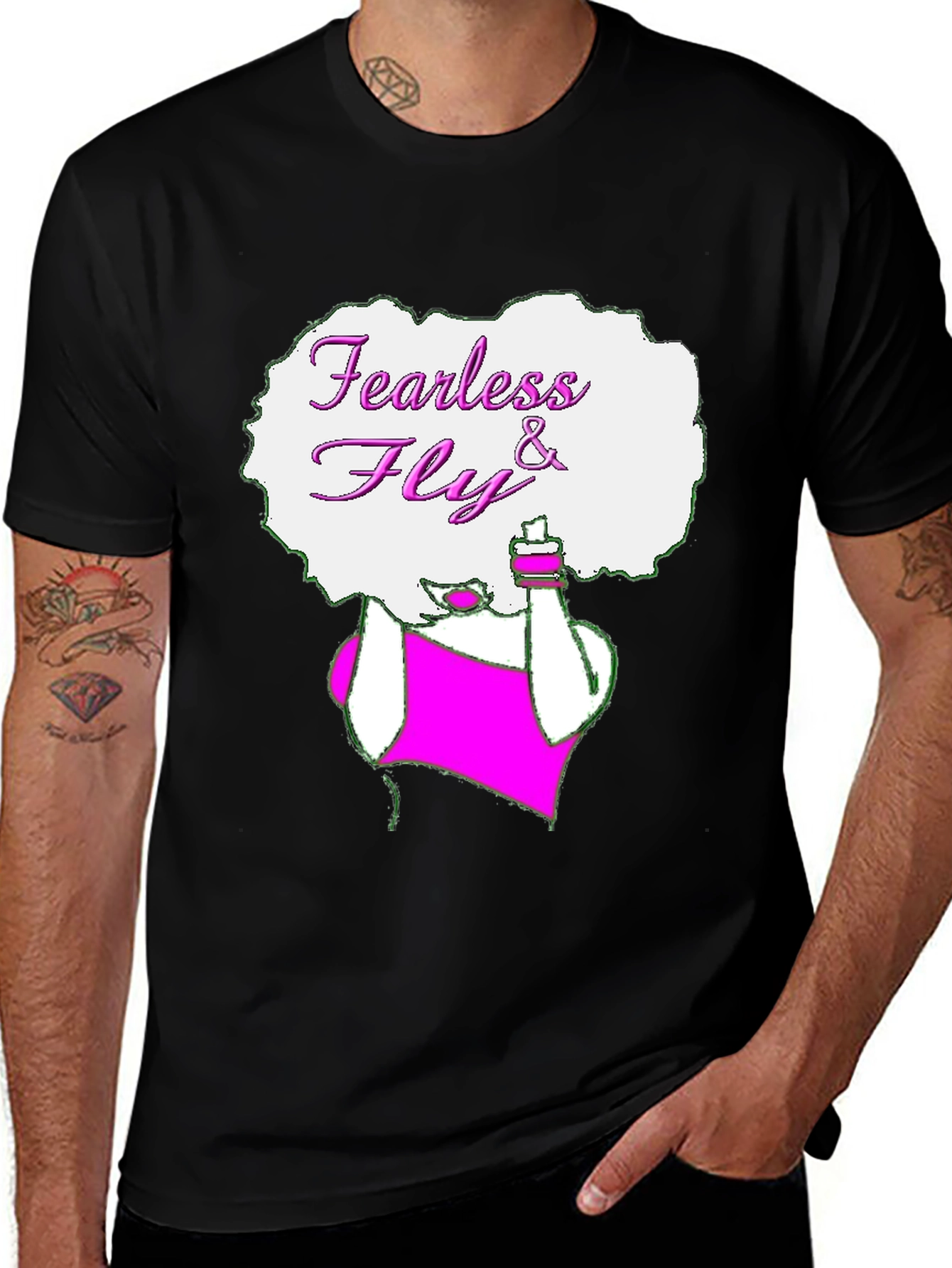 Variant 19 of Fearless & Fly Graphic T-Shirt - Black Cotton Tee