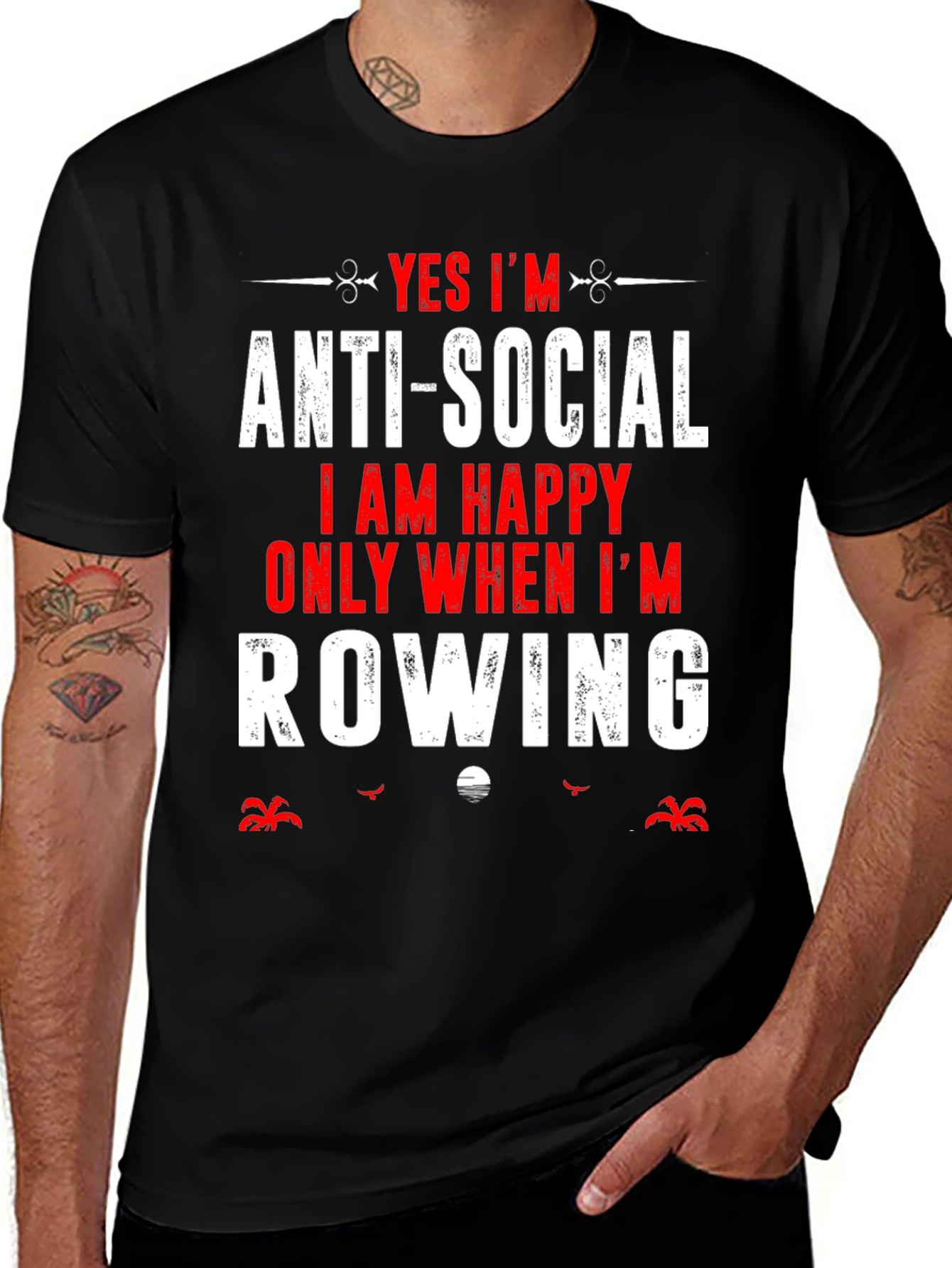Variant 12 of Anti-Social Row Boat T-Shirt