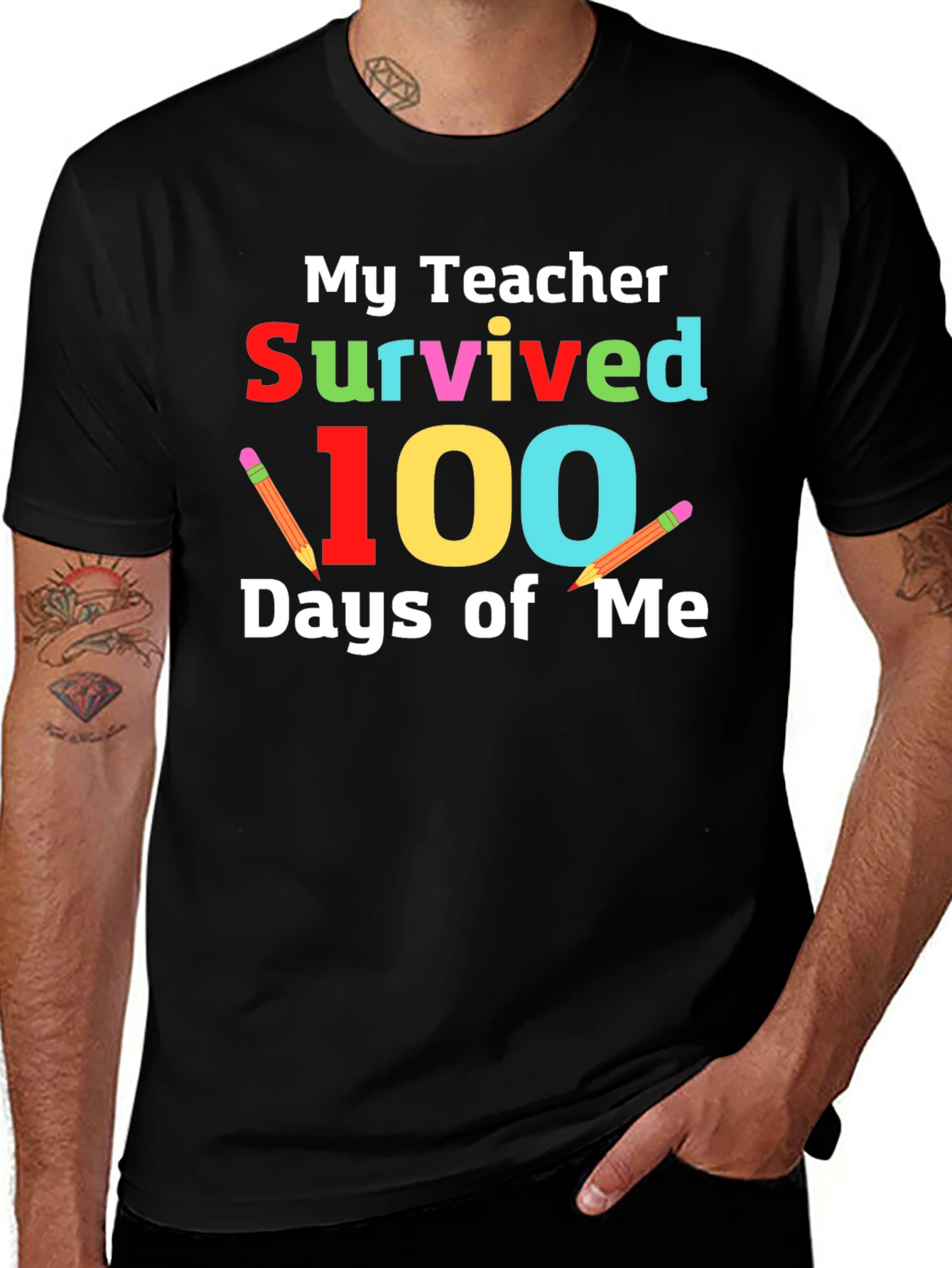 Variant 13 of My Teacher Survived 100 Days of Me T-Shirt