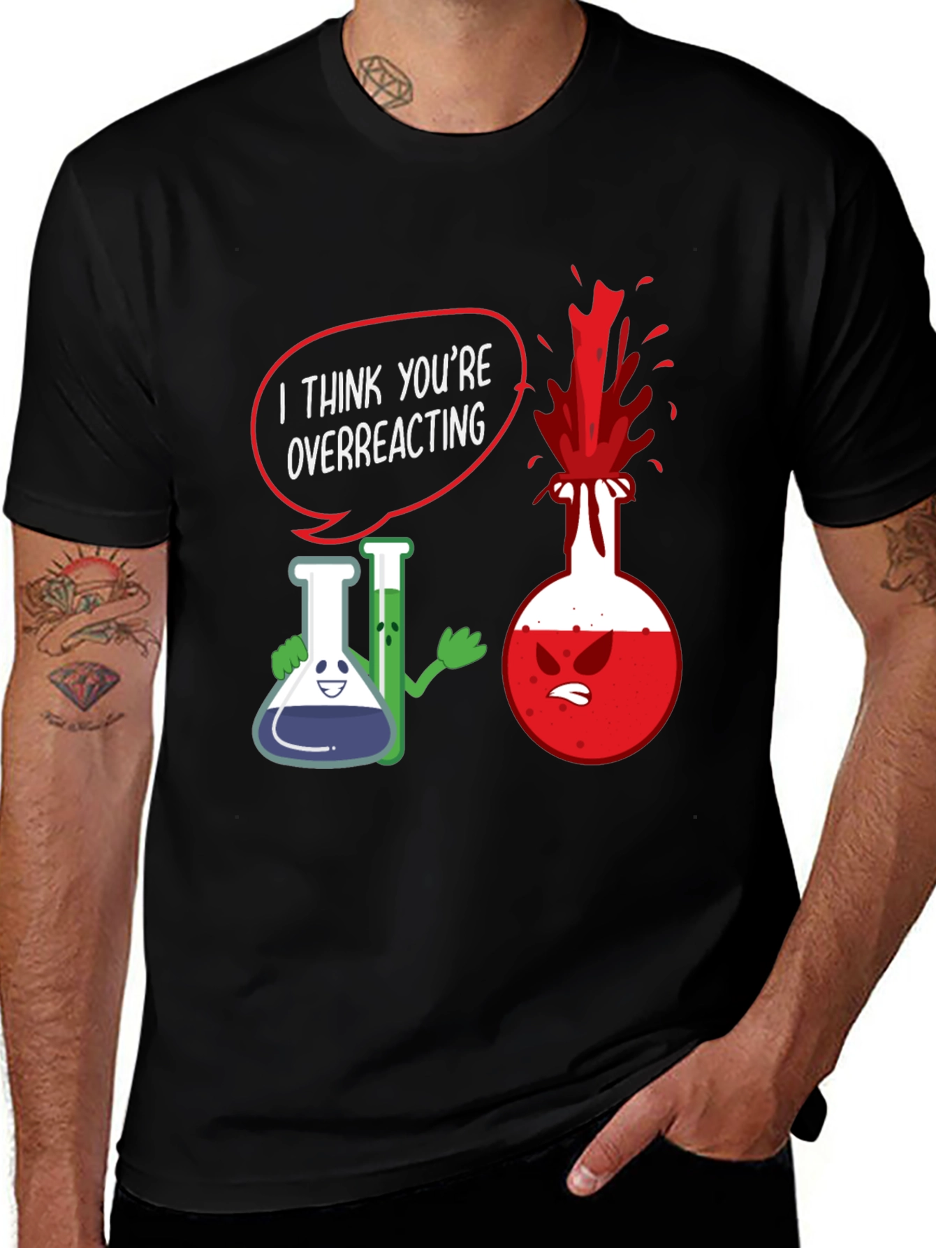 Variant 20 of Funny Chemistry T-Shirt - Overreacting Science Tee