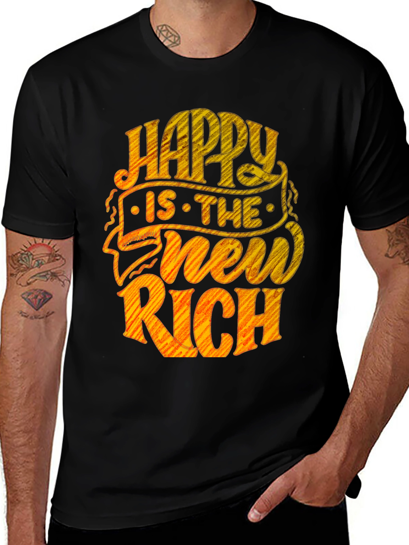 Variant 5 of Happy Is The New Rich Graphic Tee