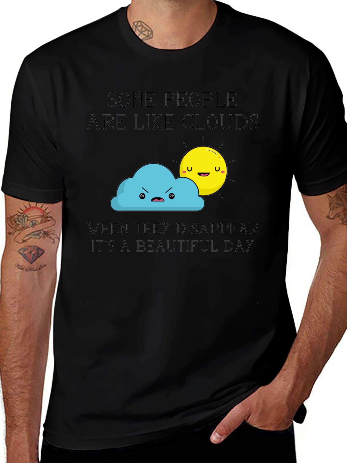 Variant 26 of Funny Cloud & Sun Graphic Tee -  "Beautiful Day"