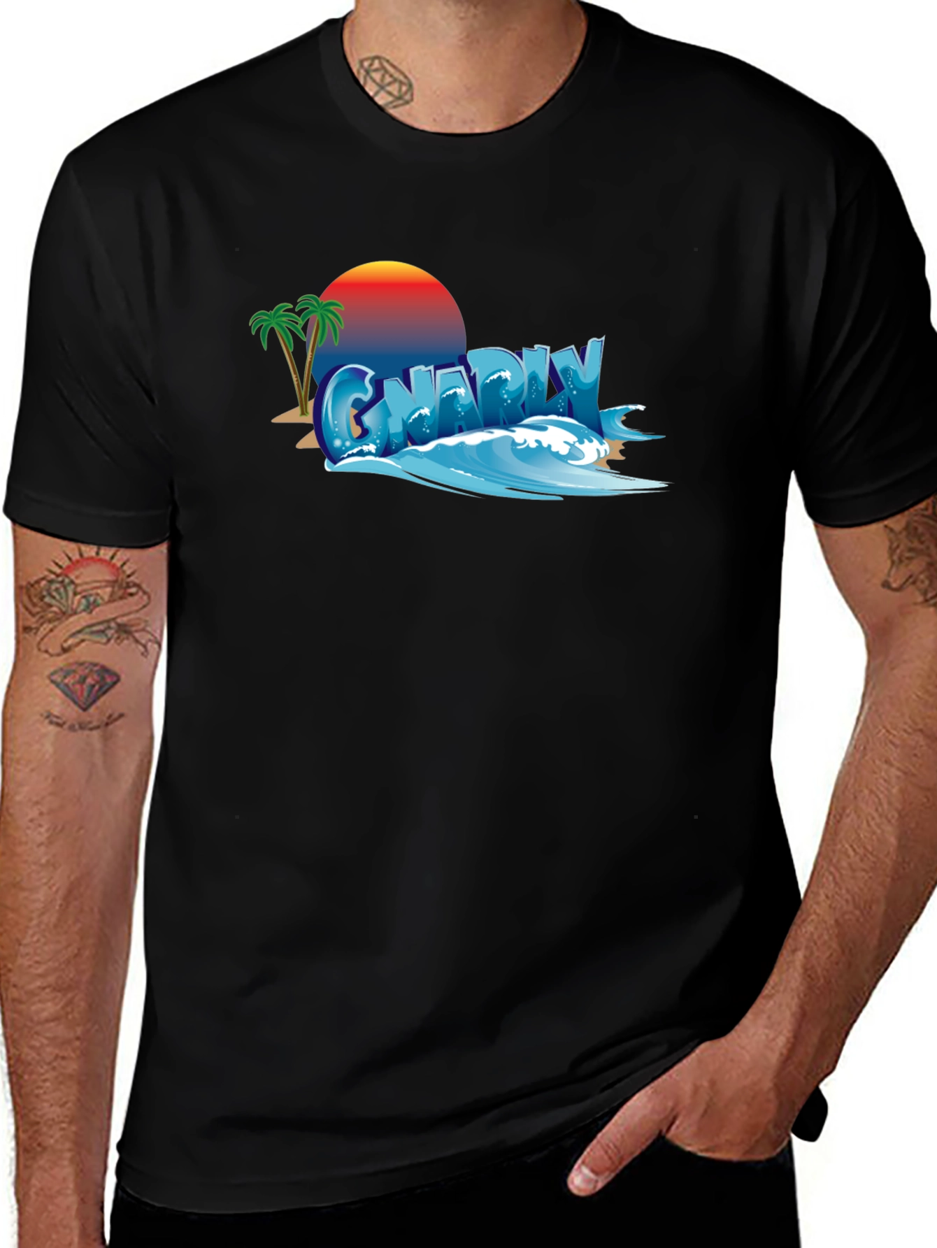 Variant 8 of Gnarly Wave T-Shirt - Beach Vibes