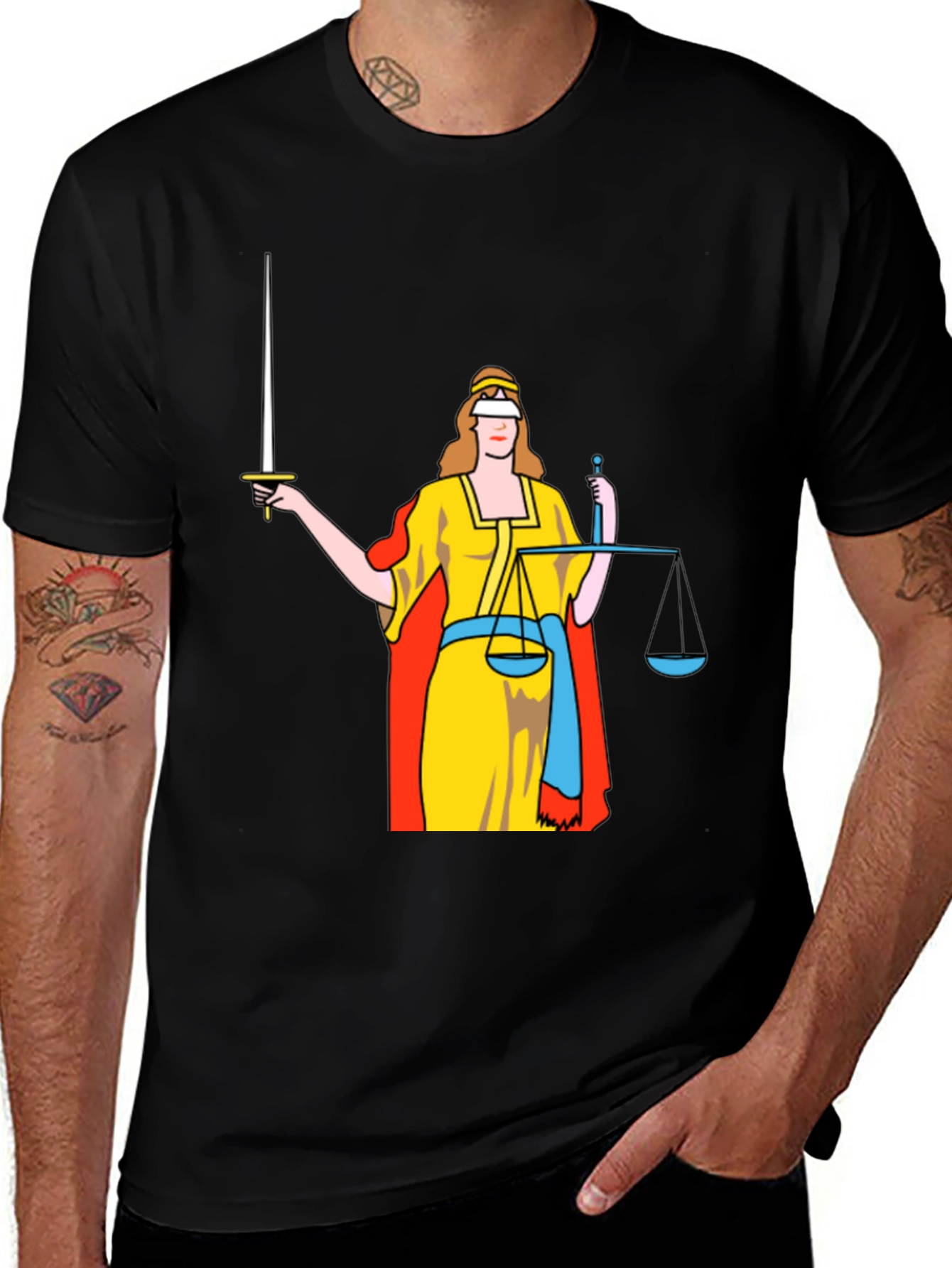 Lady Justice Graphic Tee - Scales of Justice Shirt