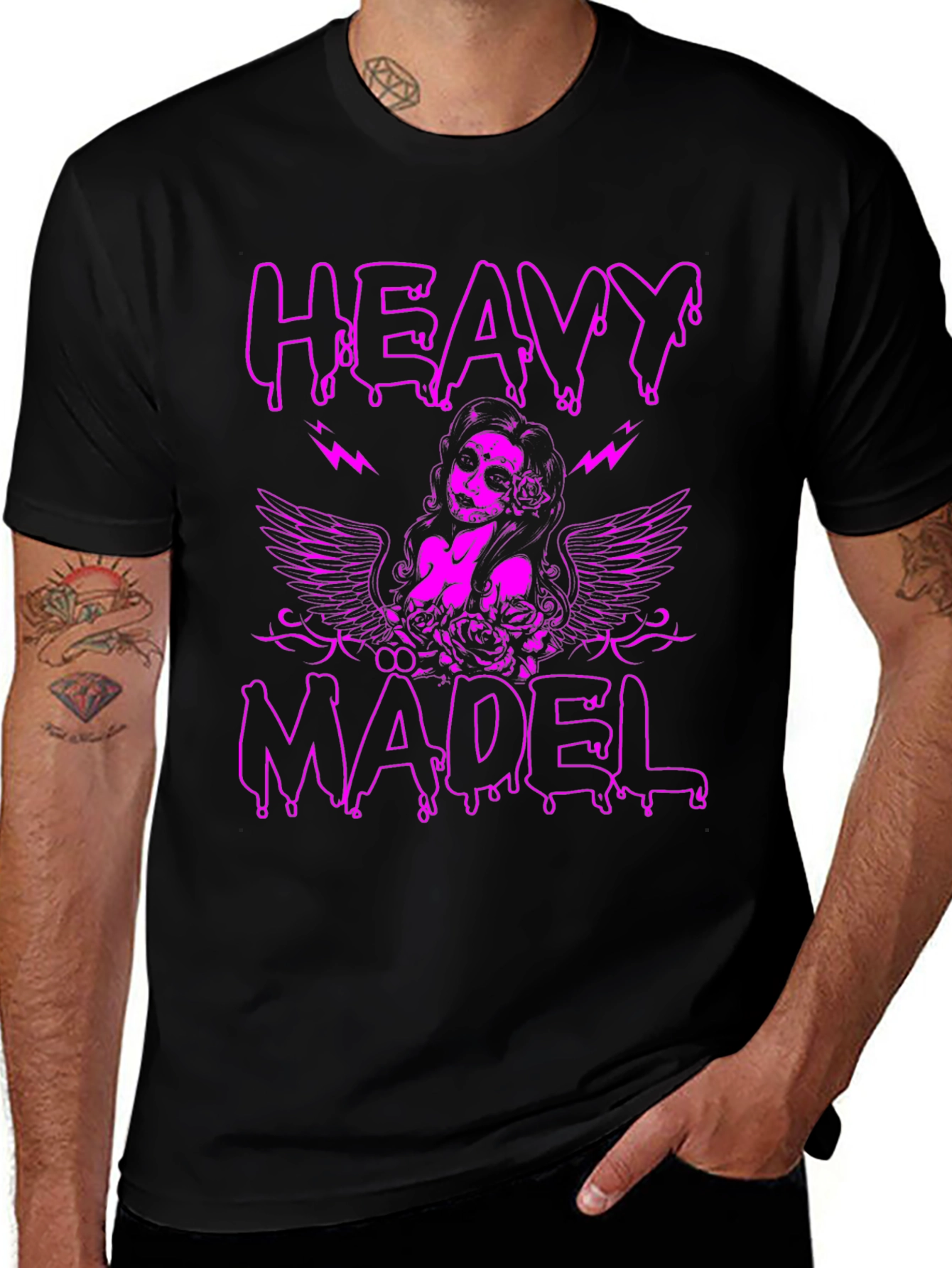 Variant 8 of Heavy Madel Graphic Print T-Shirt - Black