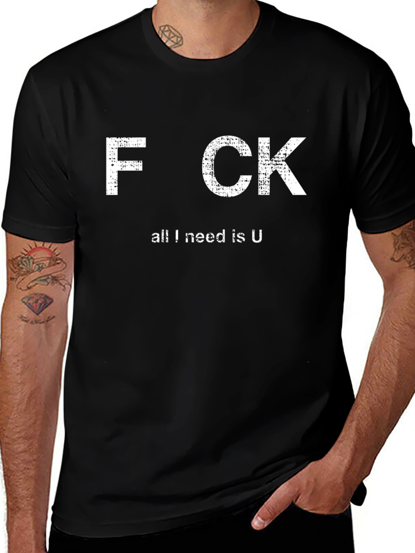 Variant 15 of Funny Offensive Graphic T-Shirt - All I Need Is U