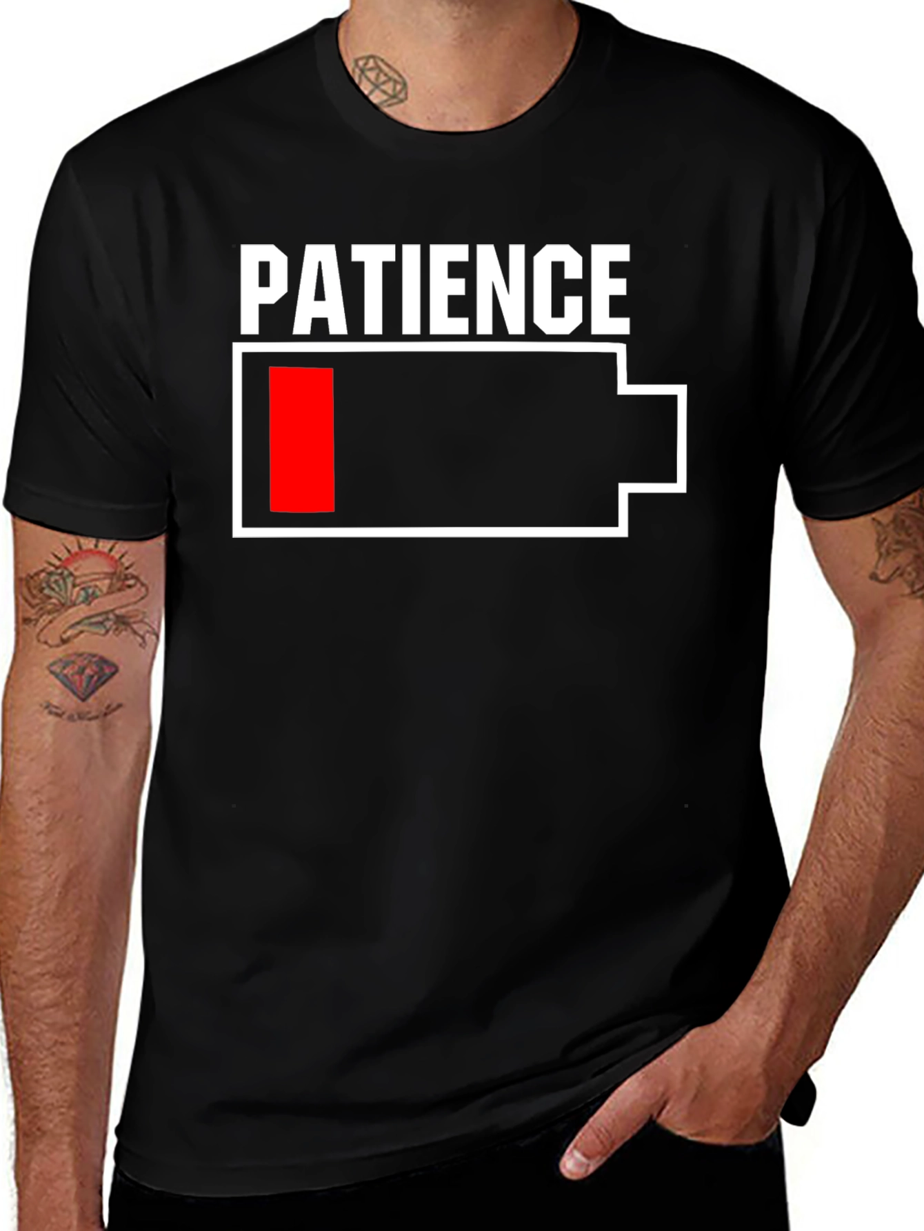 Variant 7 of Patience Low Battery Graphic T-Shirt