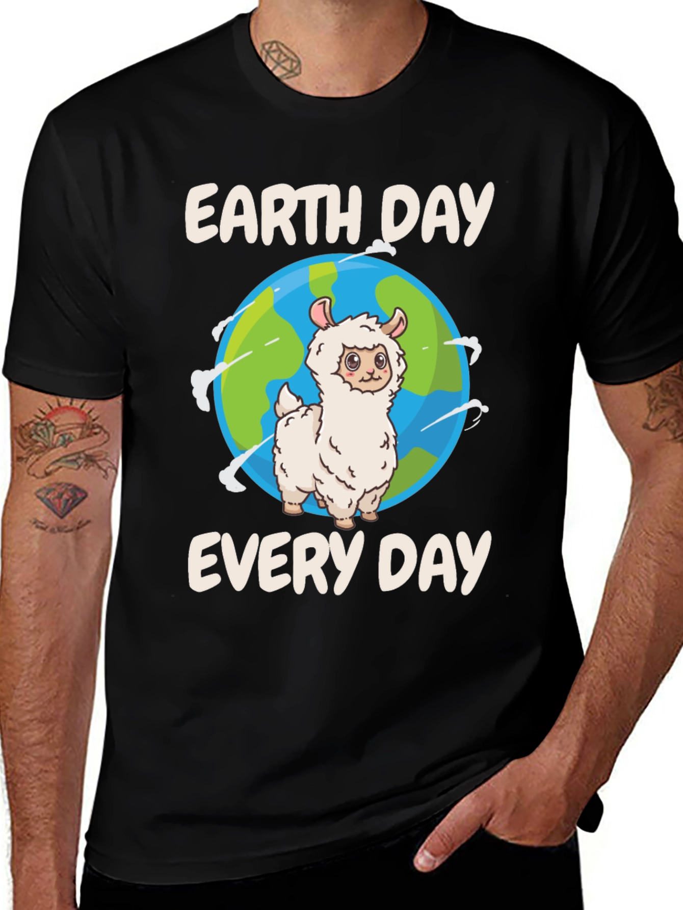 Earth Day Everyday Llama Graphic Tee
