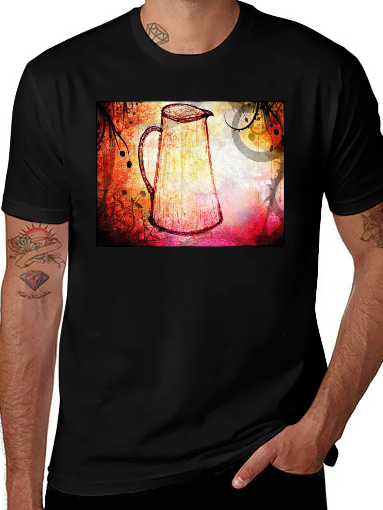 Variant 17 of Abstract Pitcher Graphic Tee - Unique Artistic Design