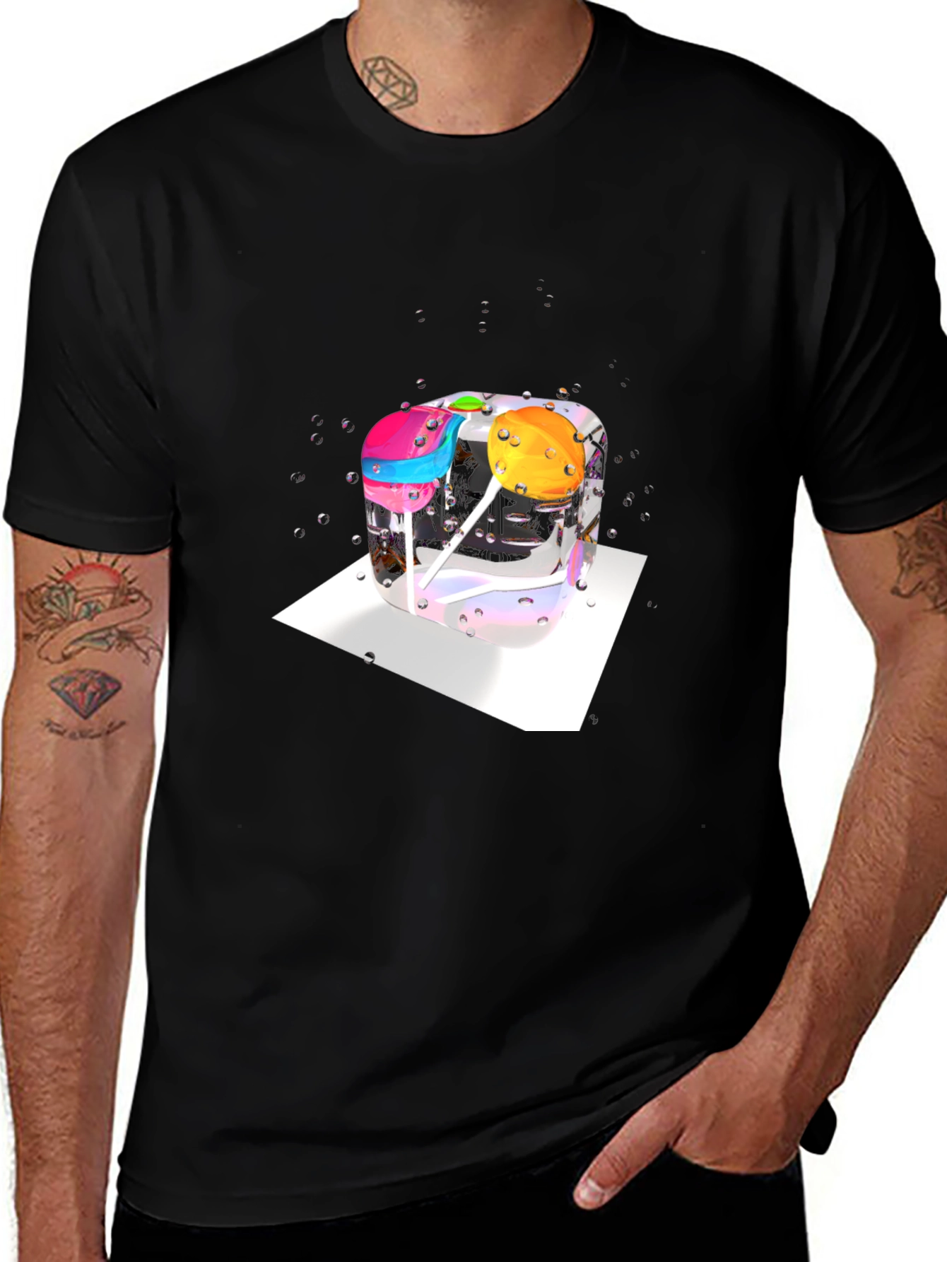 Variant 27 of Lollipop Ice Cube T-Shirt - Quirky Graphic Tee