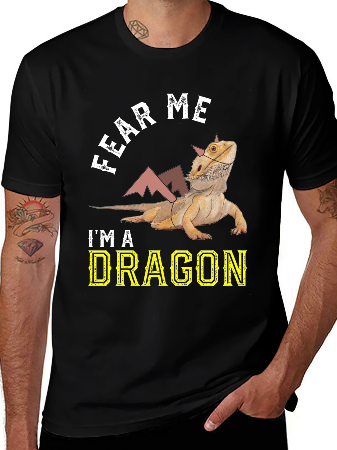 Variant 22 of Fear Me I'm A Dragon Bearded Dragon T-Shirt