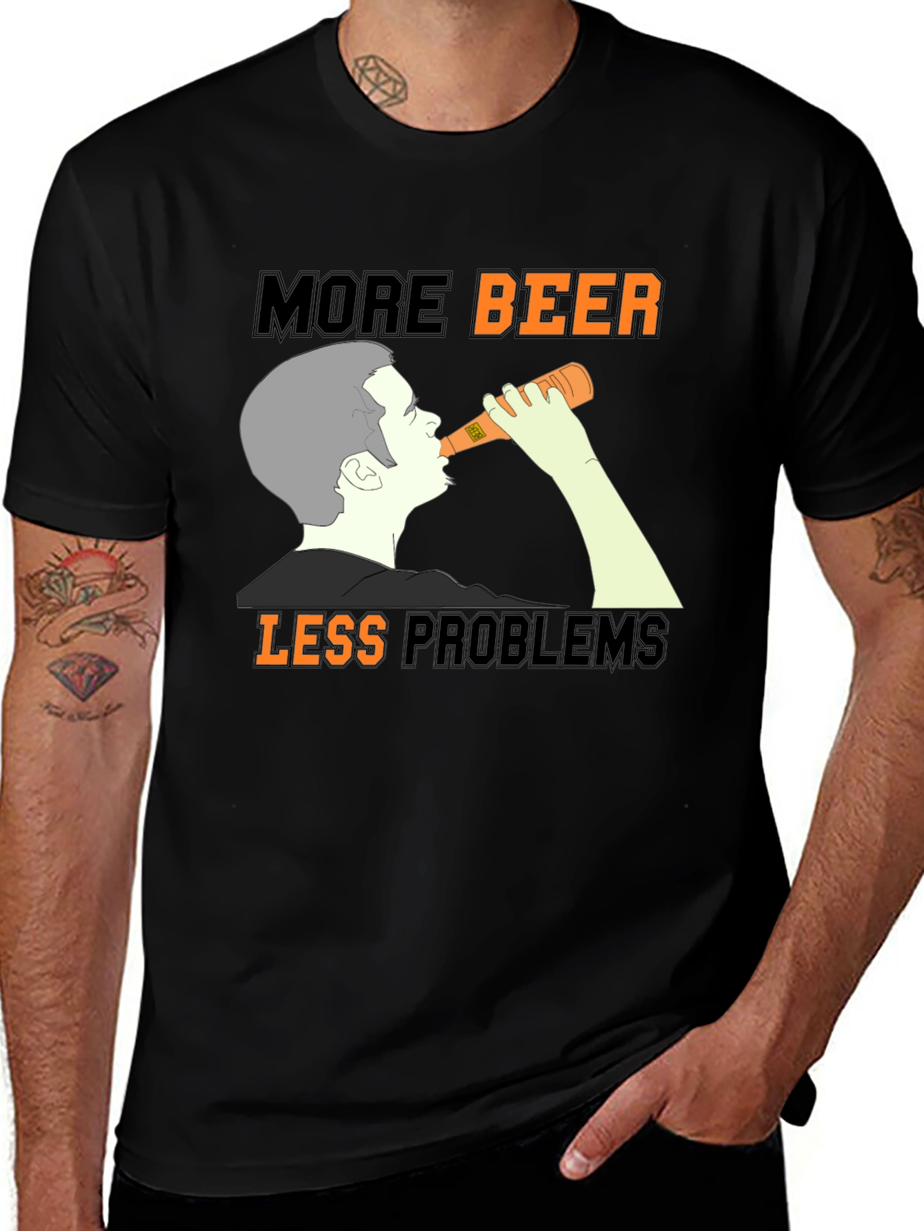 More Beer Less Problems Graphic Tee