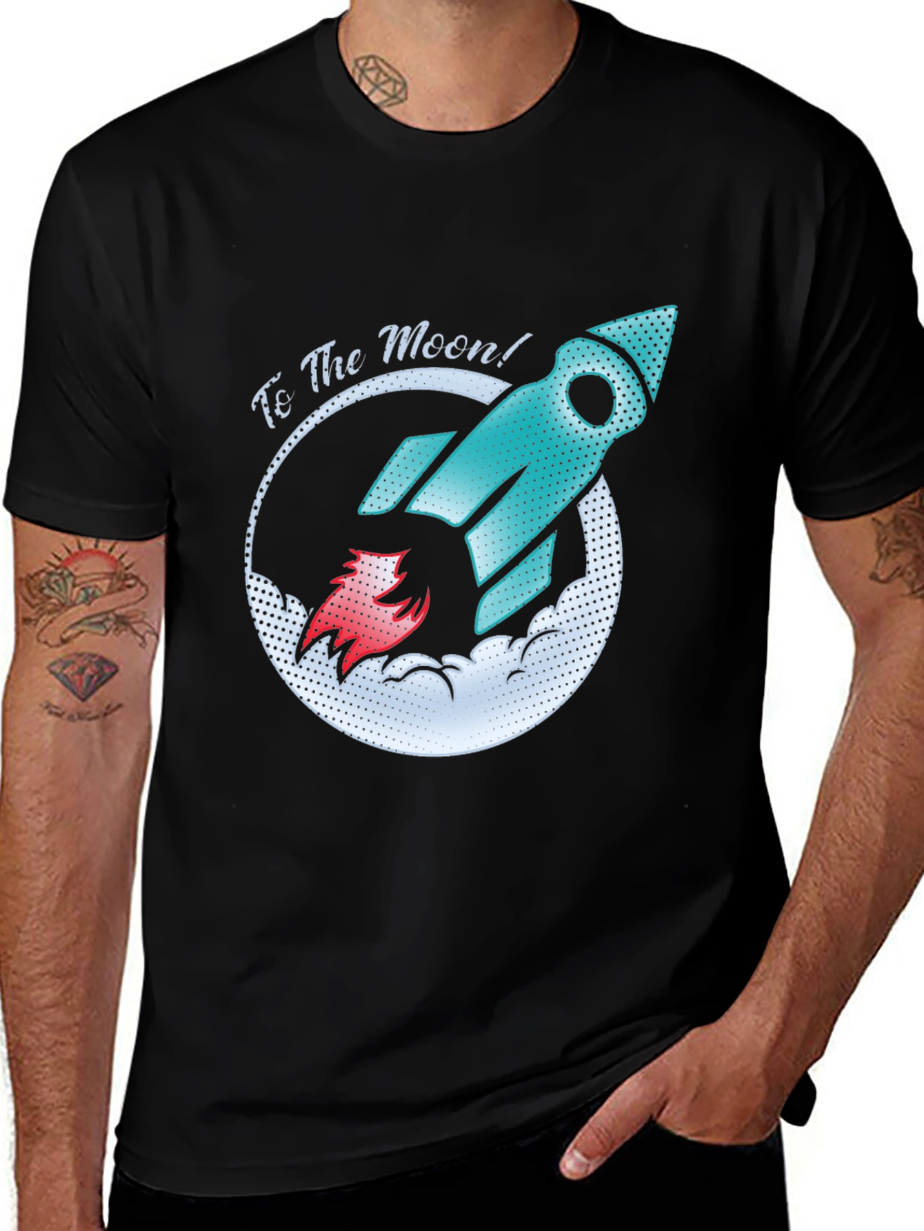 Variant 24 of To the Moon Graphic Tee - Crypto Rocket T-Shirt