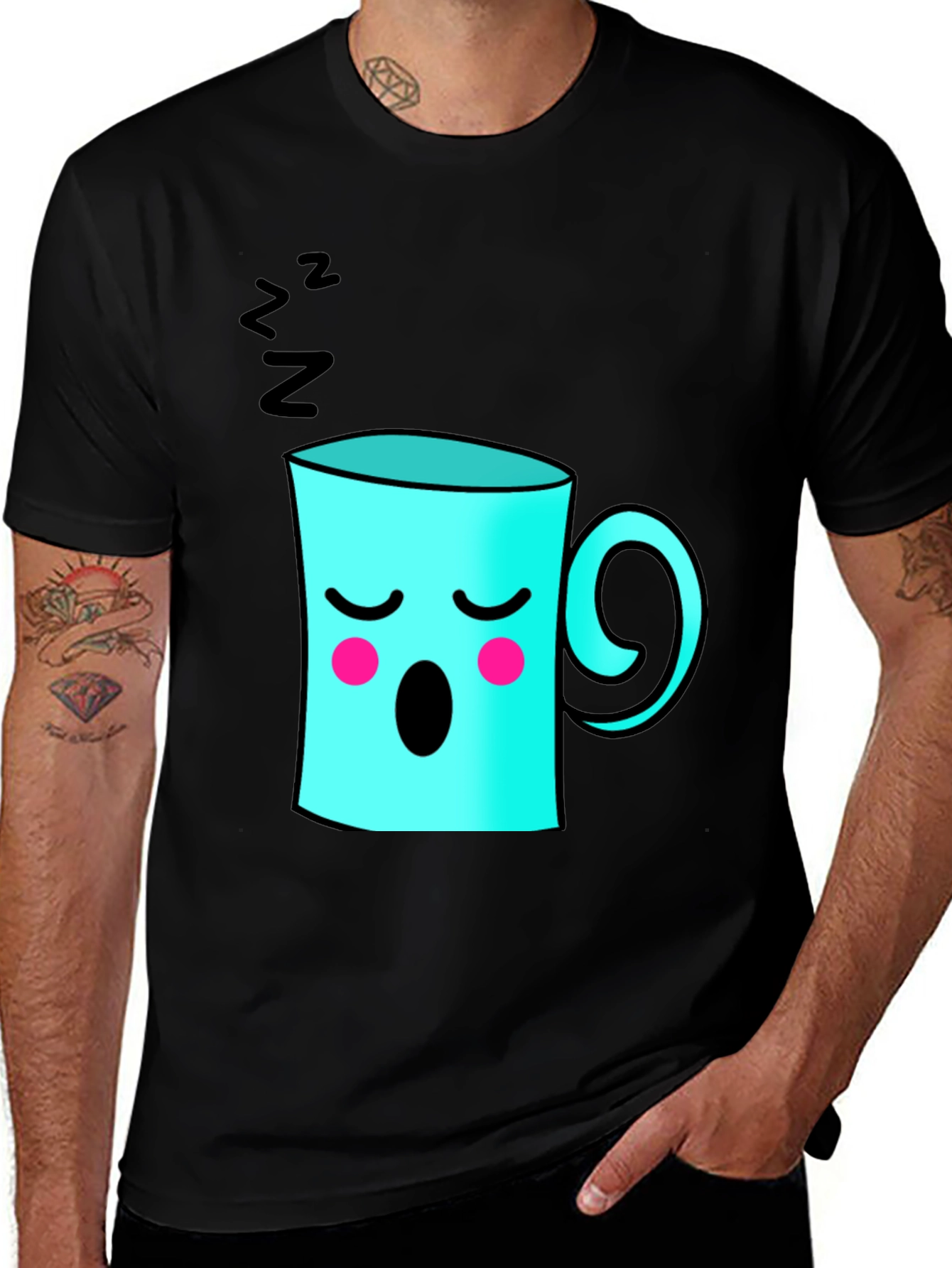 Variant 18 of Sleepy Coffee Cup Graphic Tee