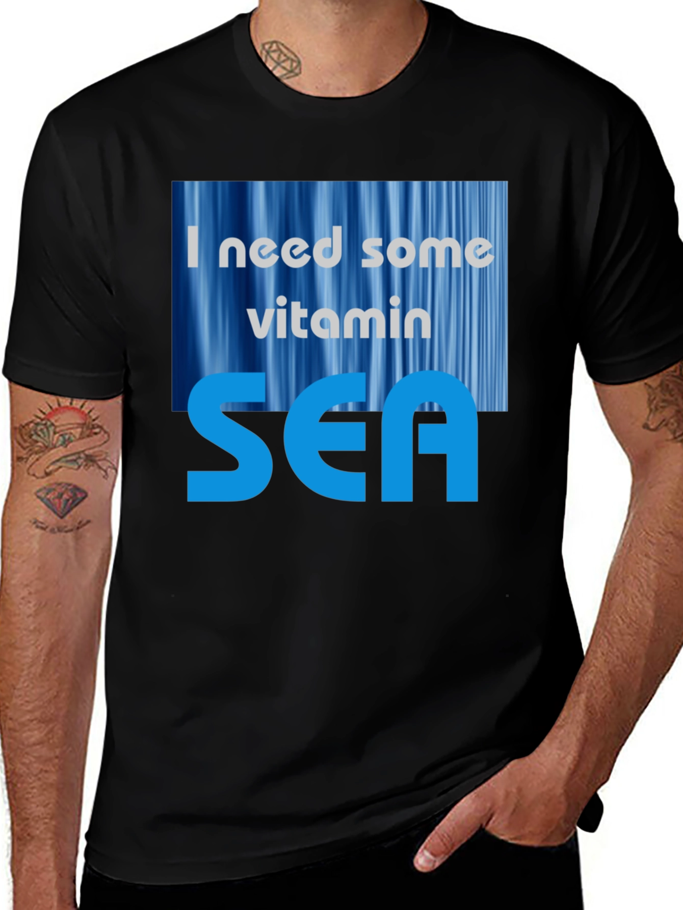 Variant 24 of Vitamin Sea Graphic T-Shirt - Men's Black Tee