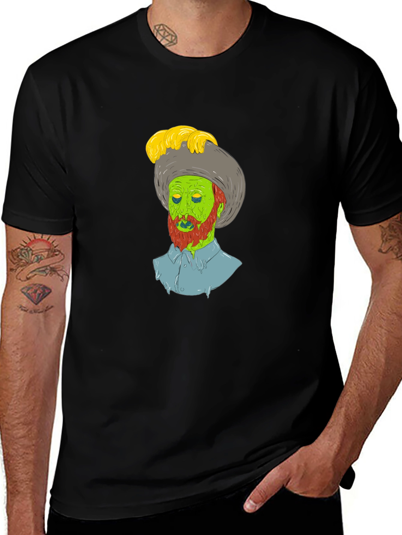 Variant 21 of Zombie Cowboy Graphic Tee - Unique Design