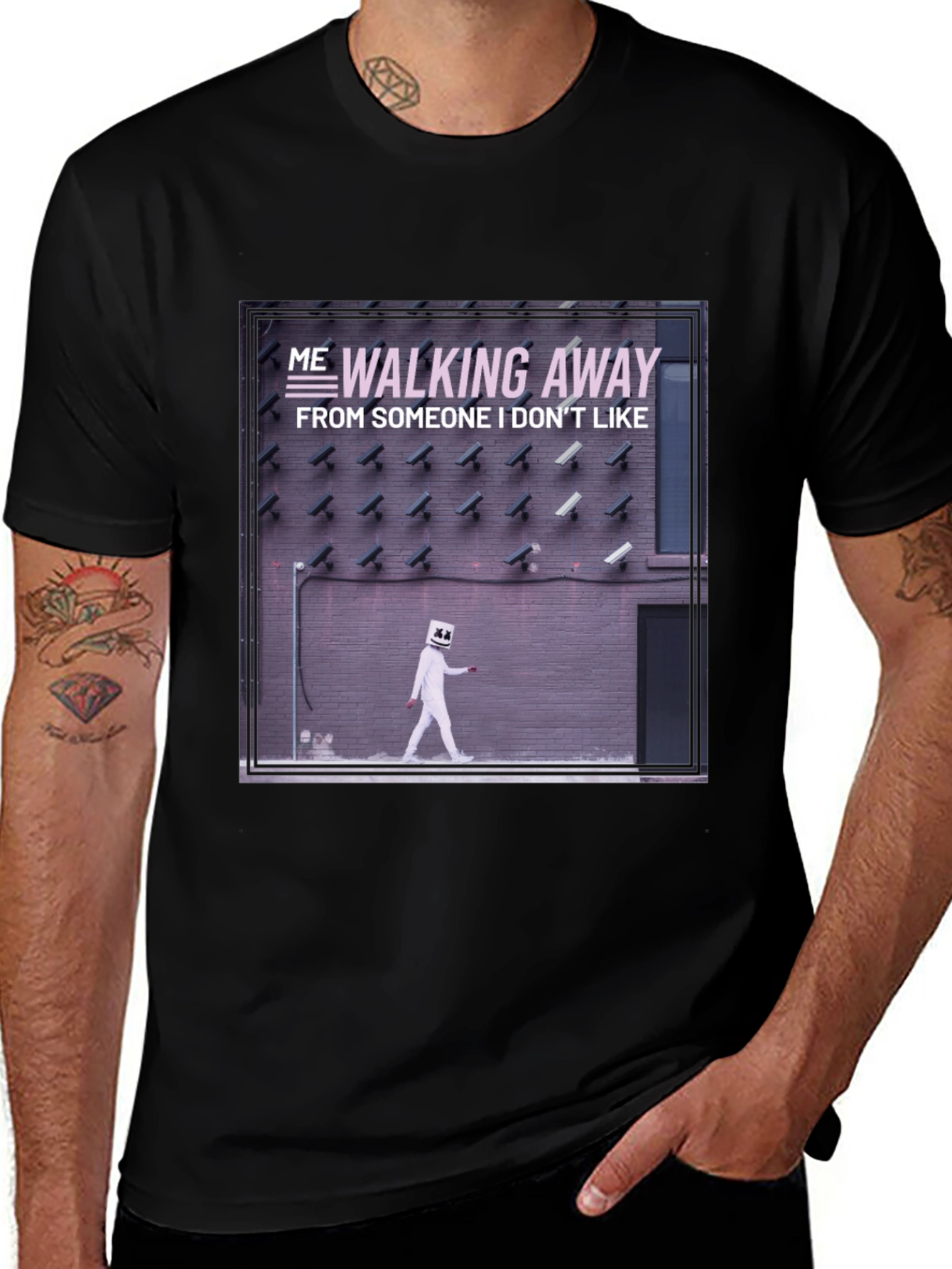 Variant 4 of Walking Away Graphic Tee - Black Cotton T-Shirt
