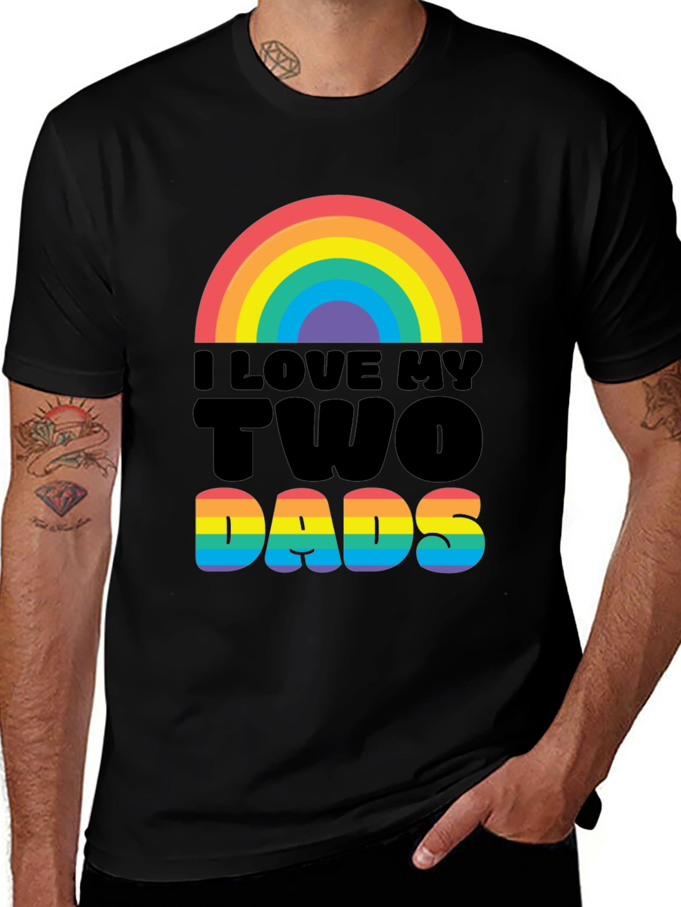 Variant 17 of I Love My Two Dads Graphic Tee - Pride