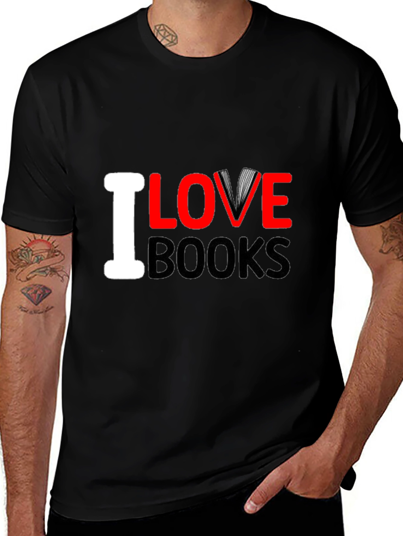 I Love Books Graphic Tee - Reading Enthusiast T-Shirt