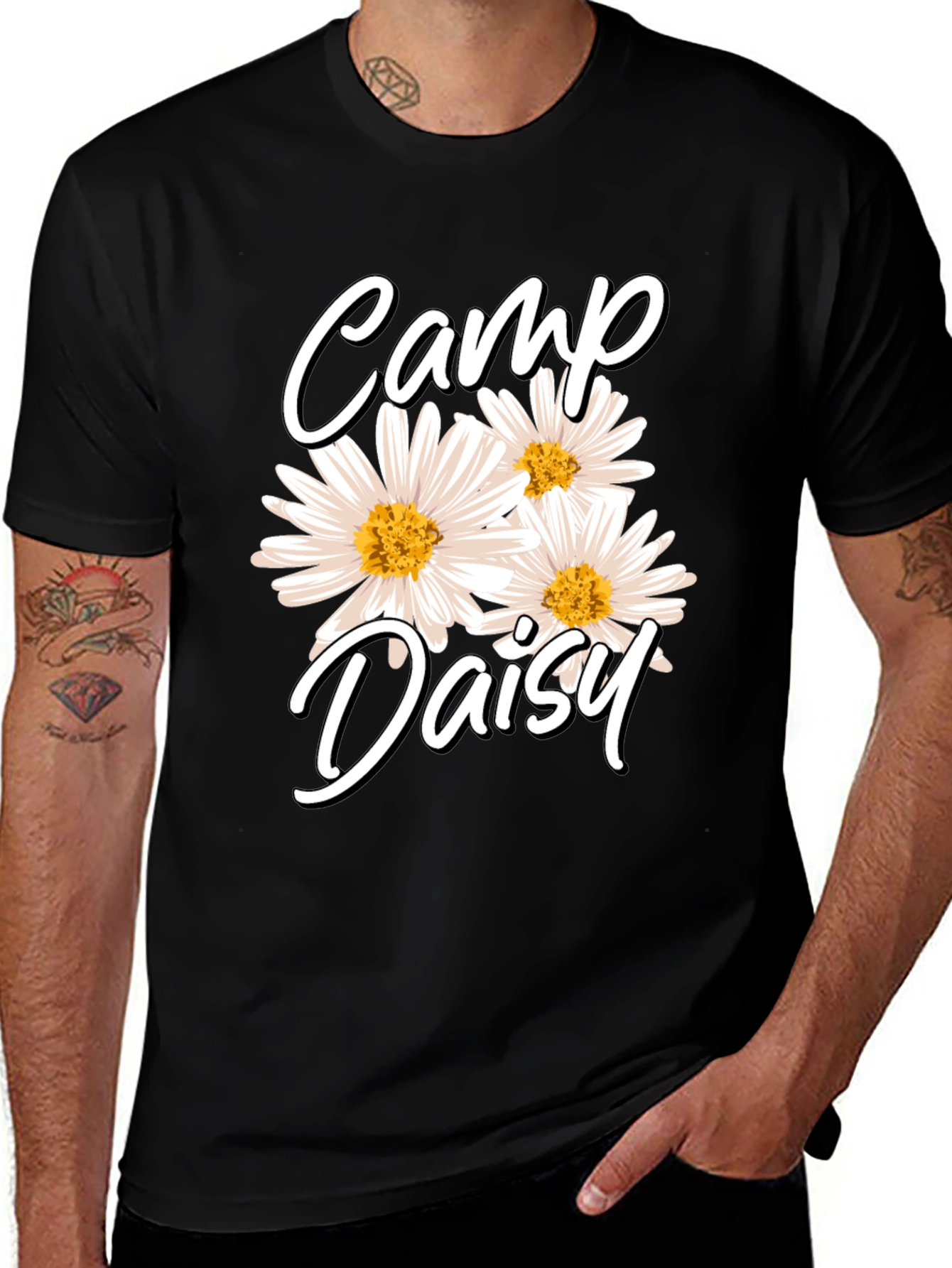 Variant 10 of Camp Daisy Graphic Tee - Black T-Shirt