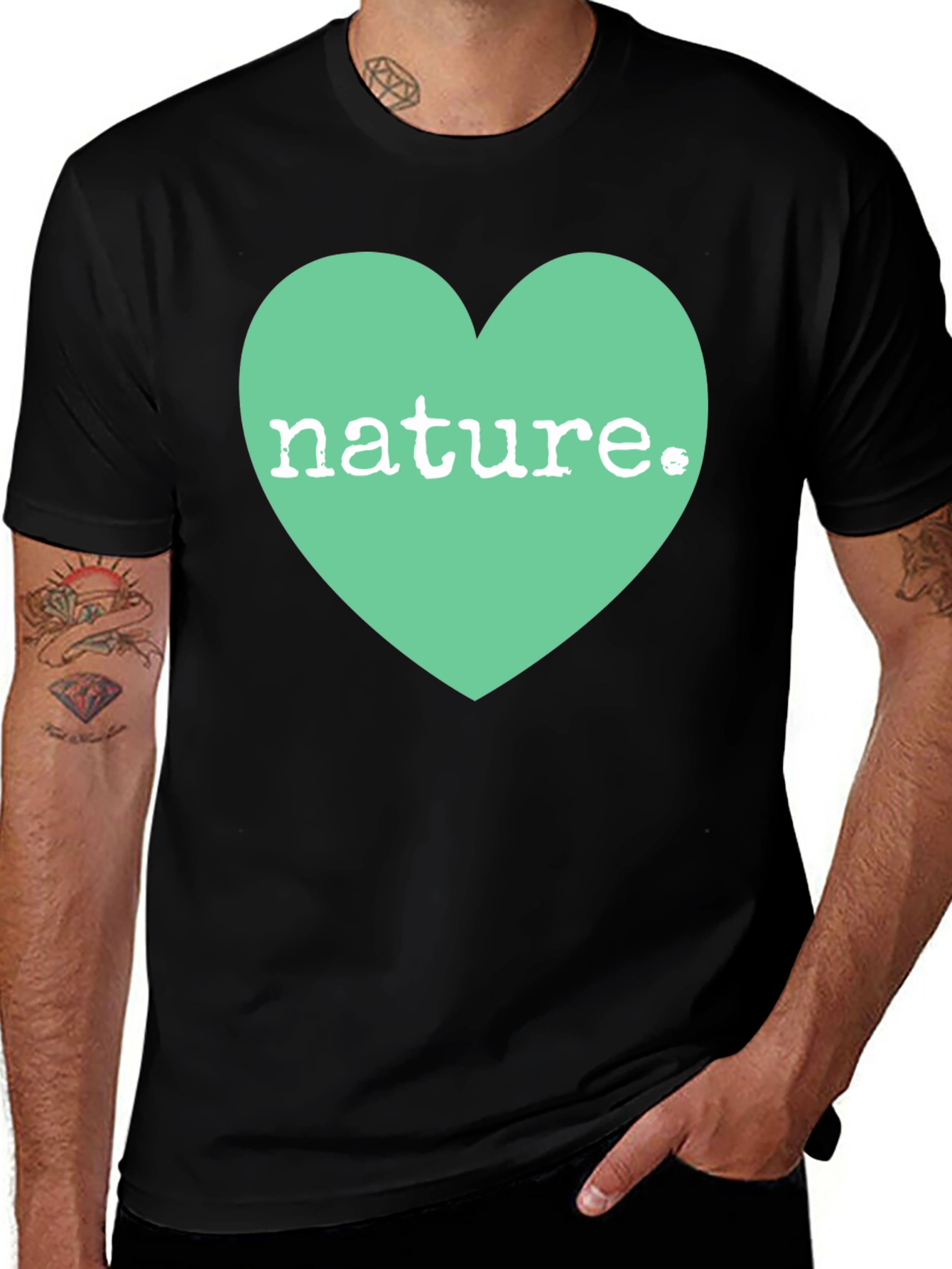 Nature Heart Graphic Tee - Eco-Friendly Soft Cotton T-Shirt