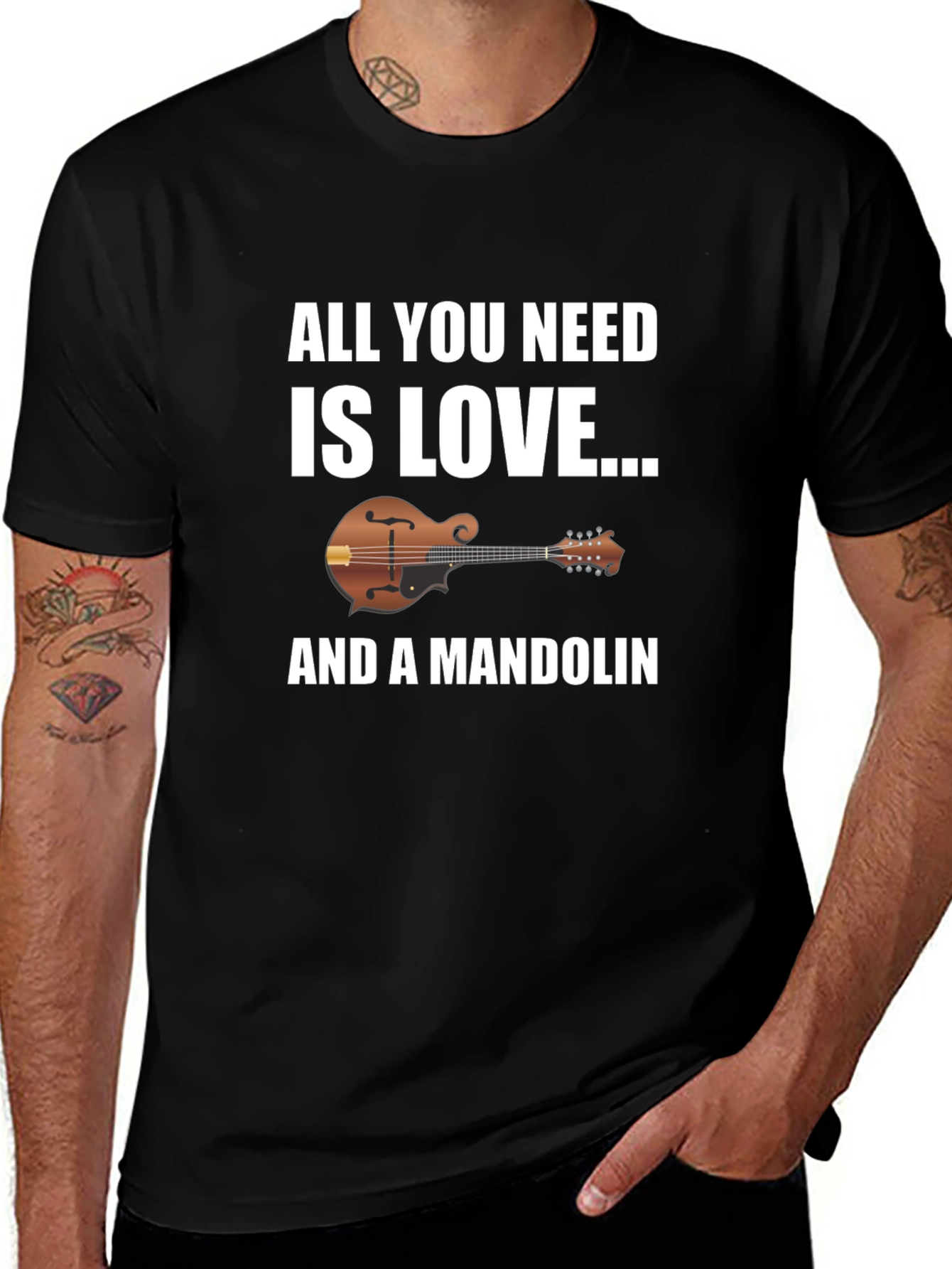 All You Need Is Love & A Mandolin Graphic T-Shirt