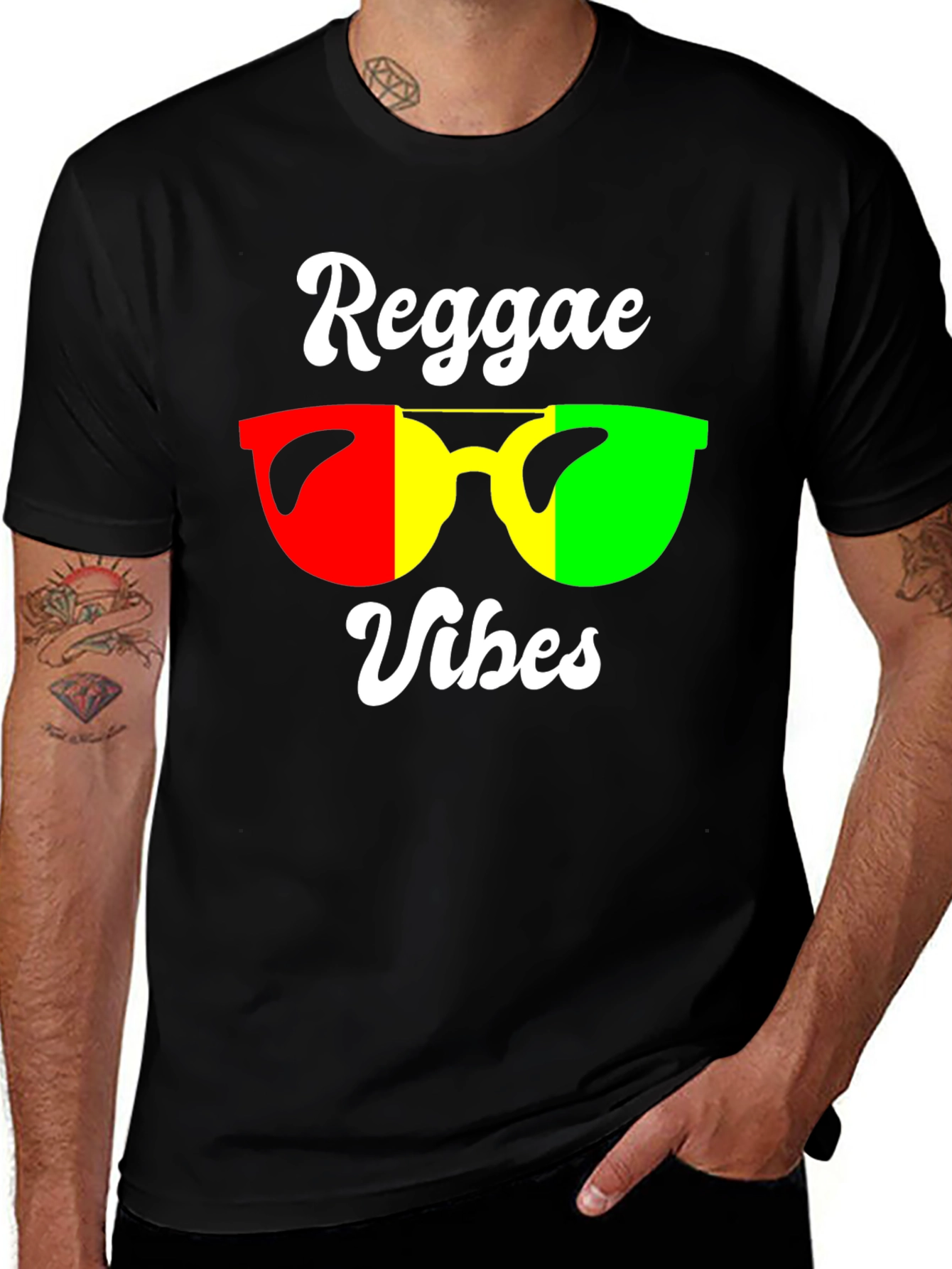 Variant 30 of Reggae Vibes T-Shirt - Rasta Colors