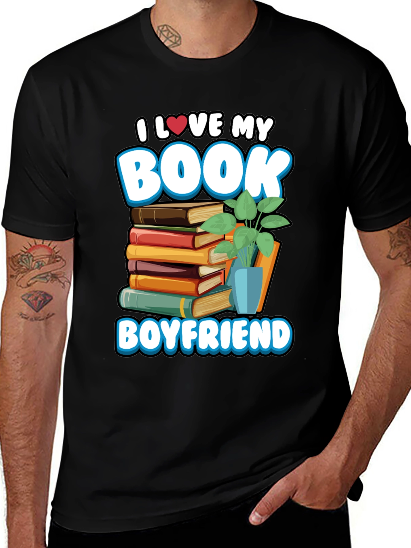Variant 2 of Book Boyfriend T-Shirt -  I Love My Book
