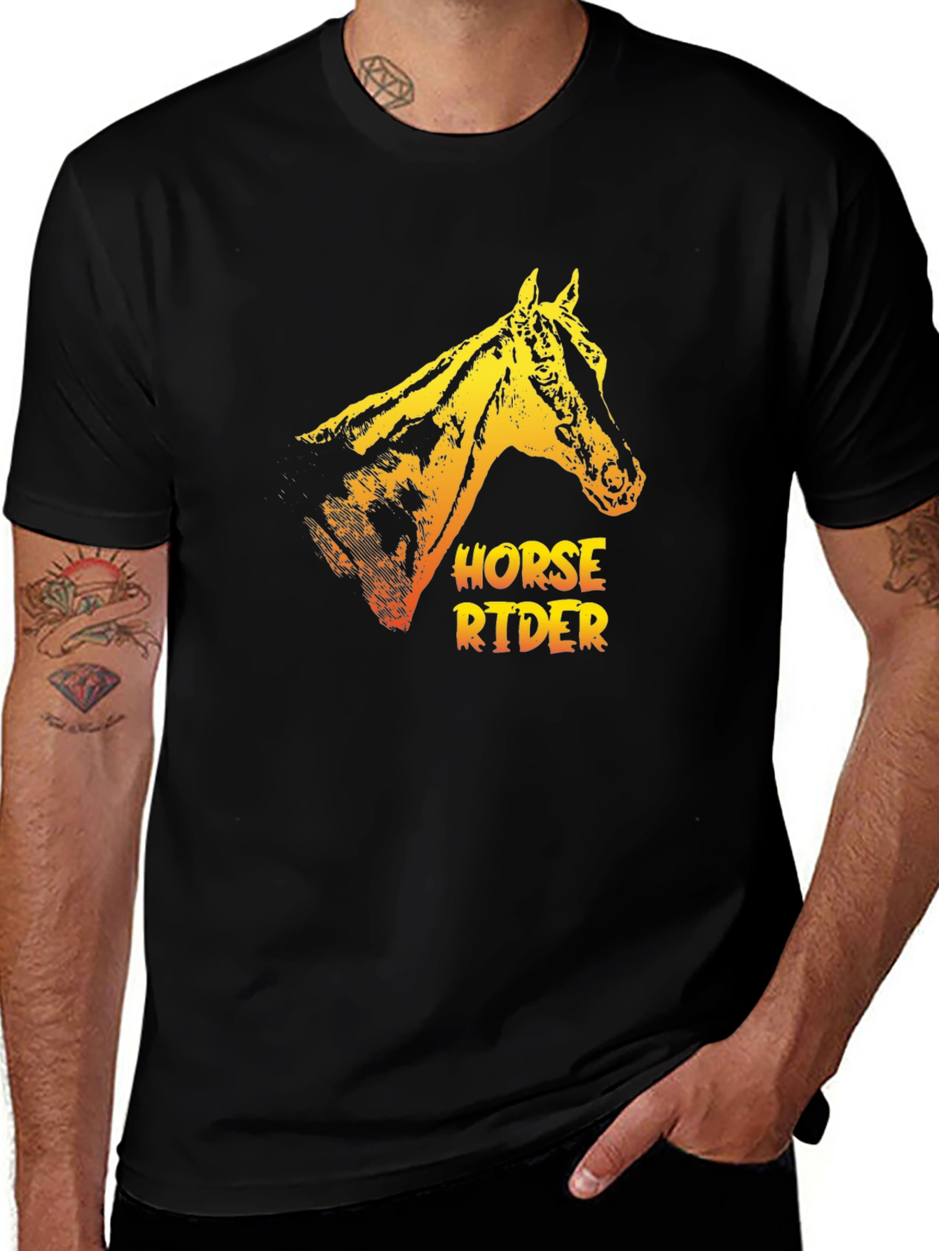 Variant 18 of Horse Rider Graphic Tee - Cool Animal Print