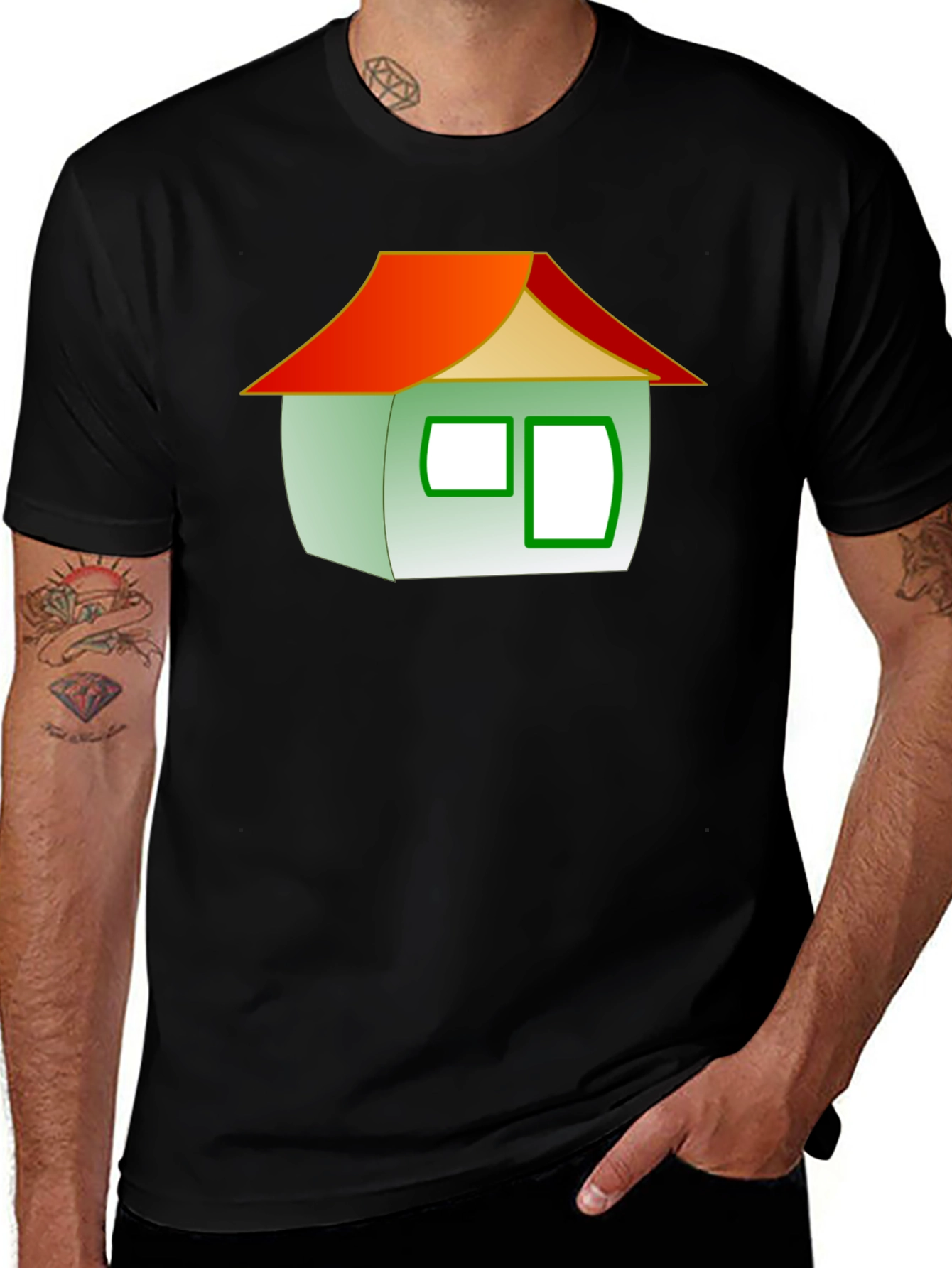 Variant 14 of Whimsical House Graphic T-Shirt - Unisex Casual Tee