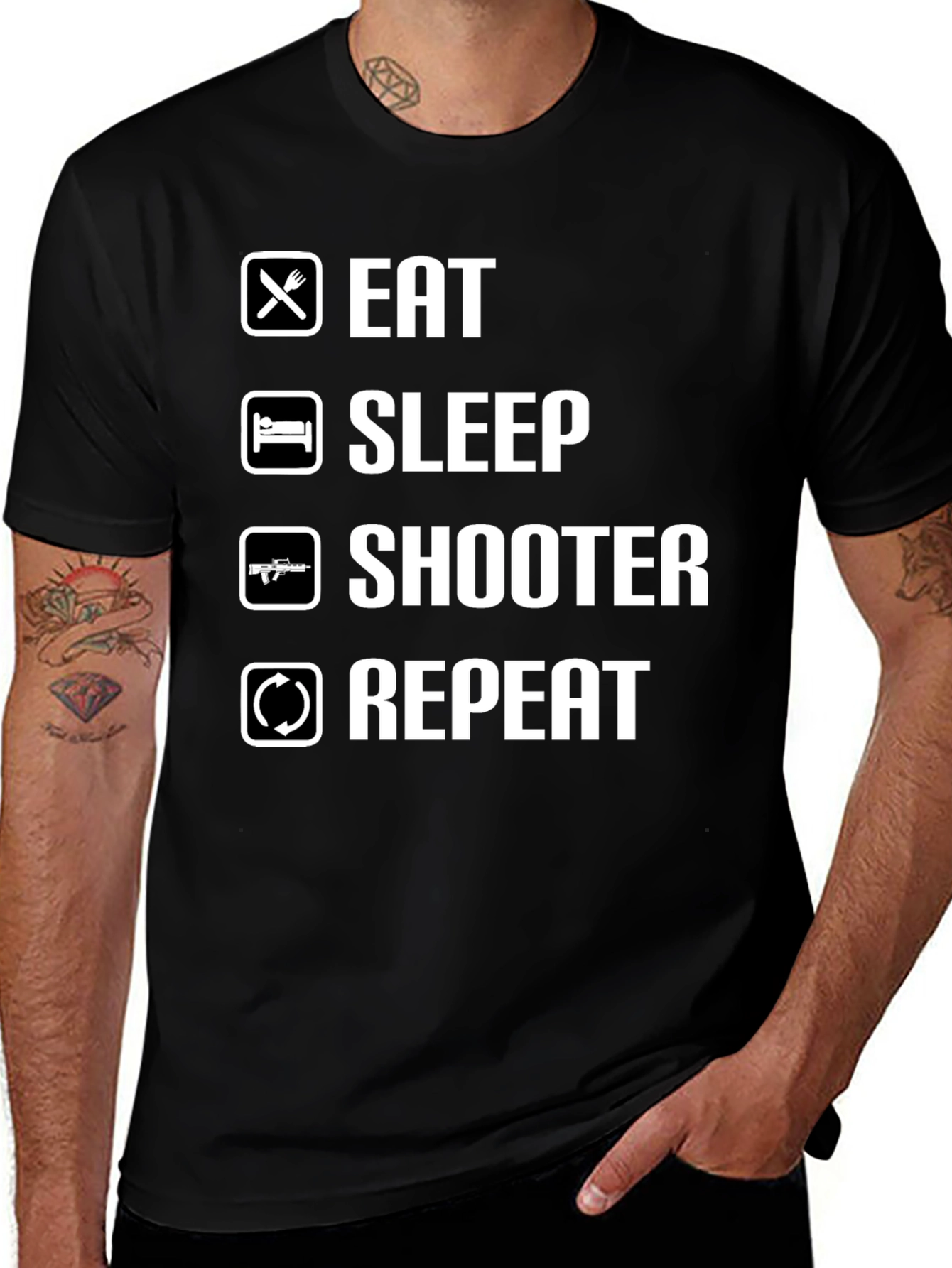 Variant 11 of Eat Sleep Shooter Repeat T-Shirt