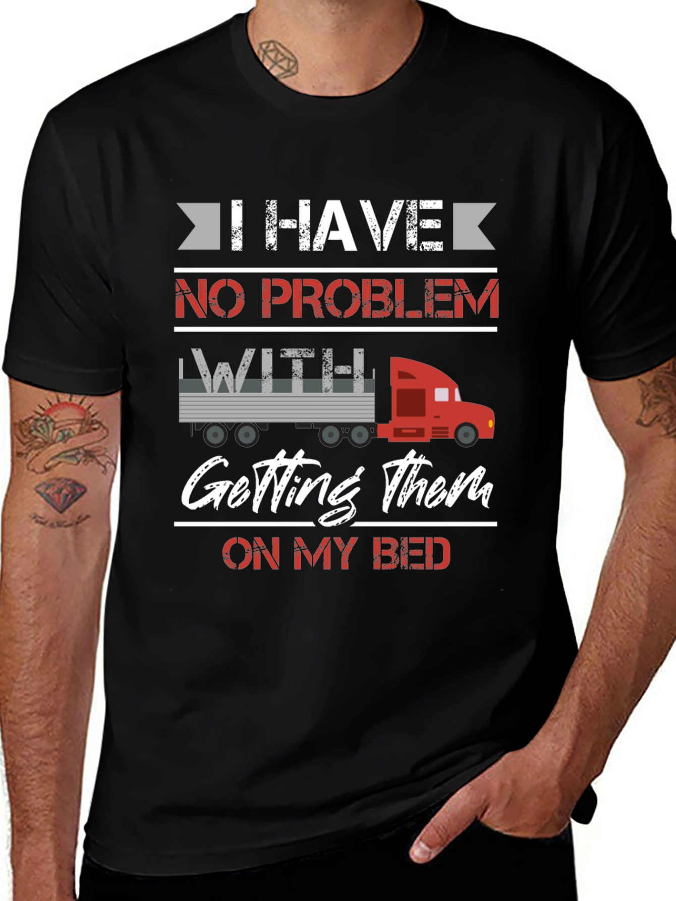 Variant 25 of Funny Trucker Bed T-Shirt