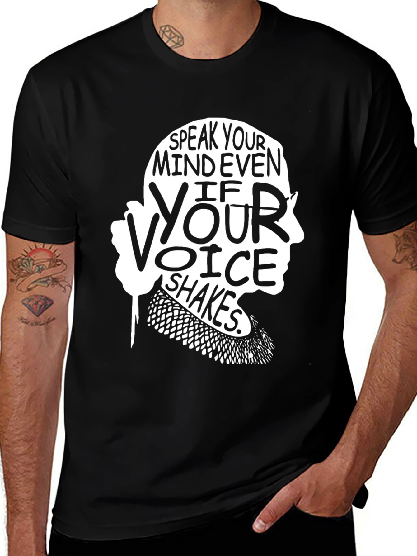 Ruth Bader Ginsburg 'Speak Your Mind' Black T-Shirt