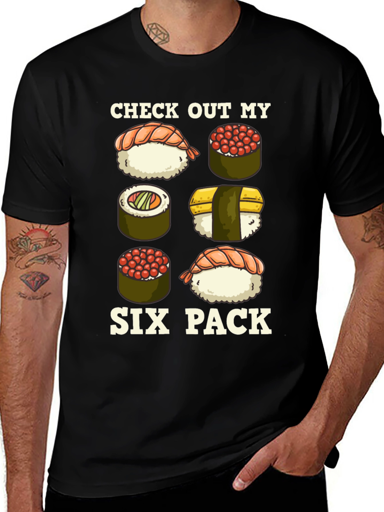 Variant 10 of Sushi Six Pack Graphic Tee