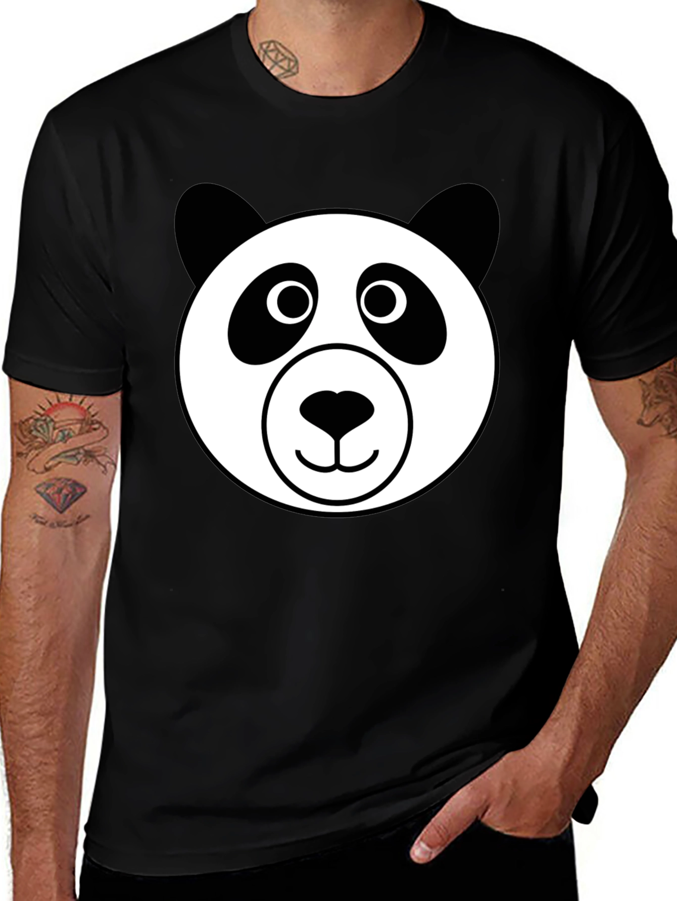 Variant 28 of Black Panda Face Graphic Tee