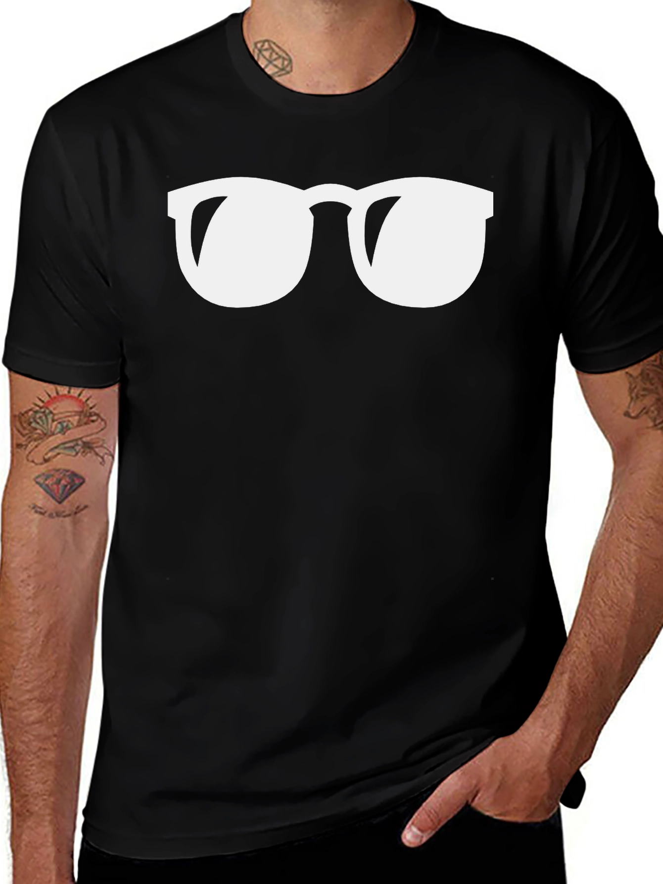 Variant 27 of Cool Shades Graphic Tee - Black Cotton T-Shirt