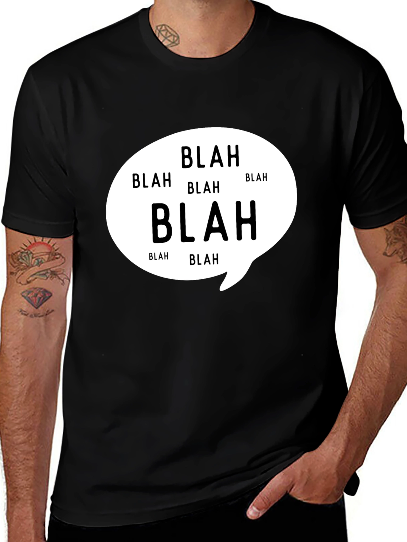 Blah Bubble Black T-Shirt - Express Yourself!