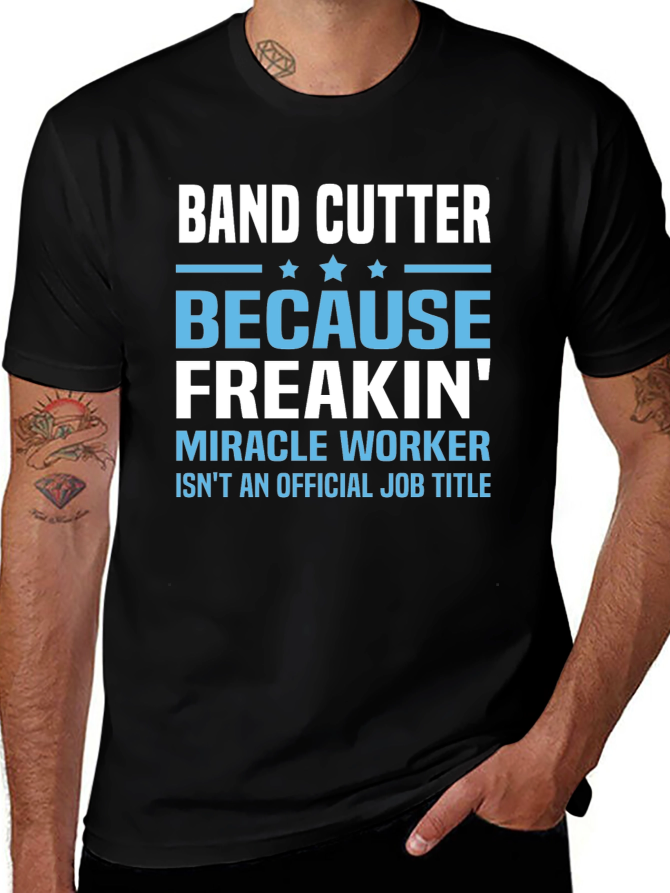 Black Band Cutter Funny Job Title T-Shirt main image