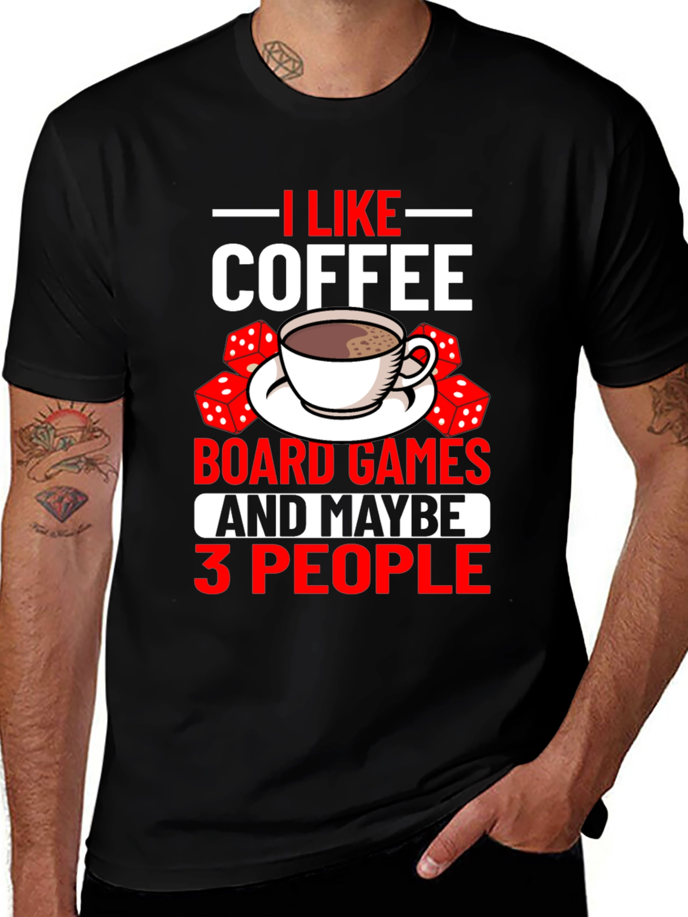 Variant 26 of Coffee, Board Games & 3 People T-Shirt