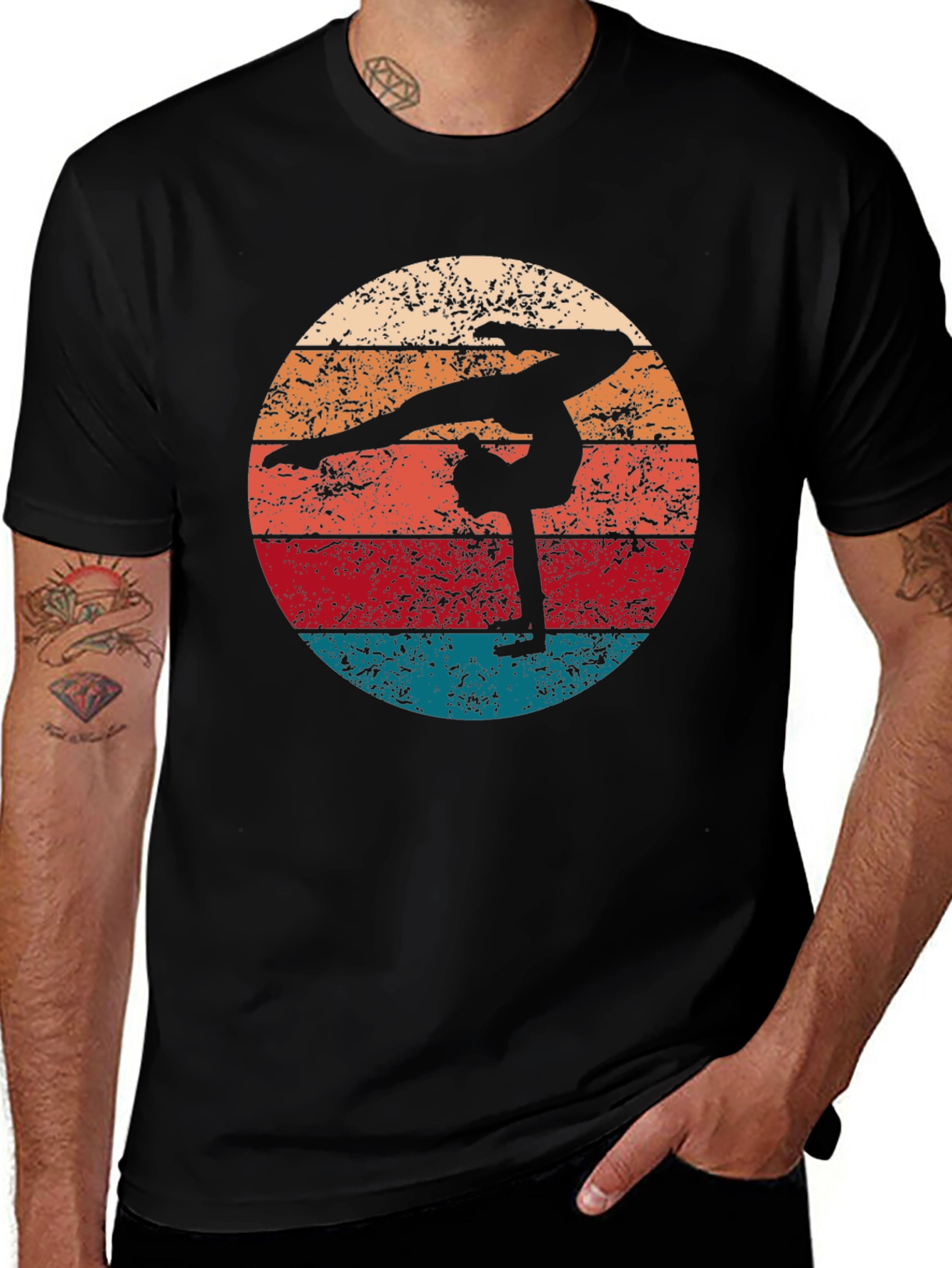 Variant 18 of Retro Gymnast Silhouette Graphic T-Shirt